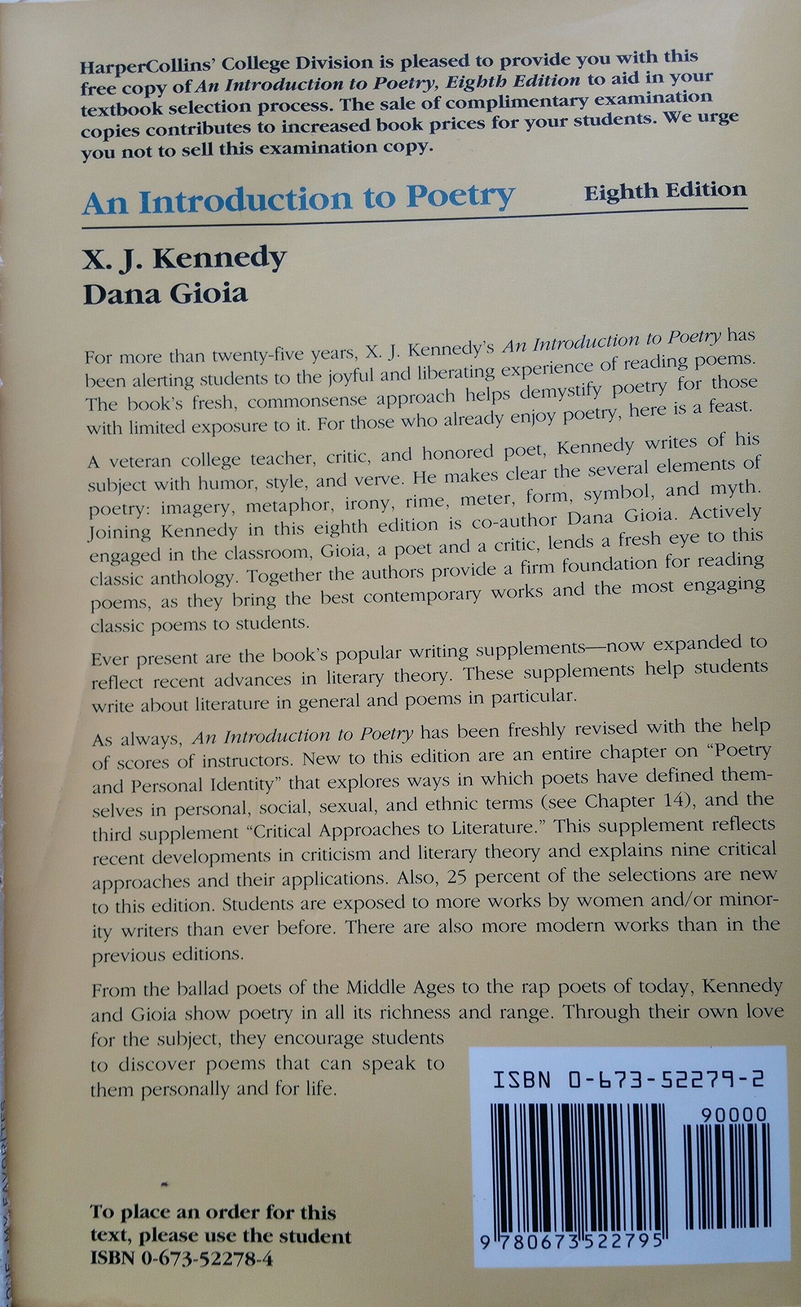 An Introduction to Poetry/Instructor's Guide