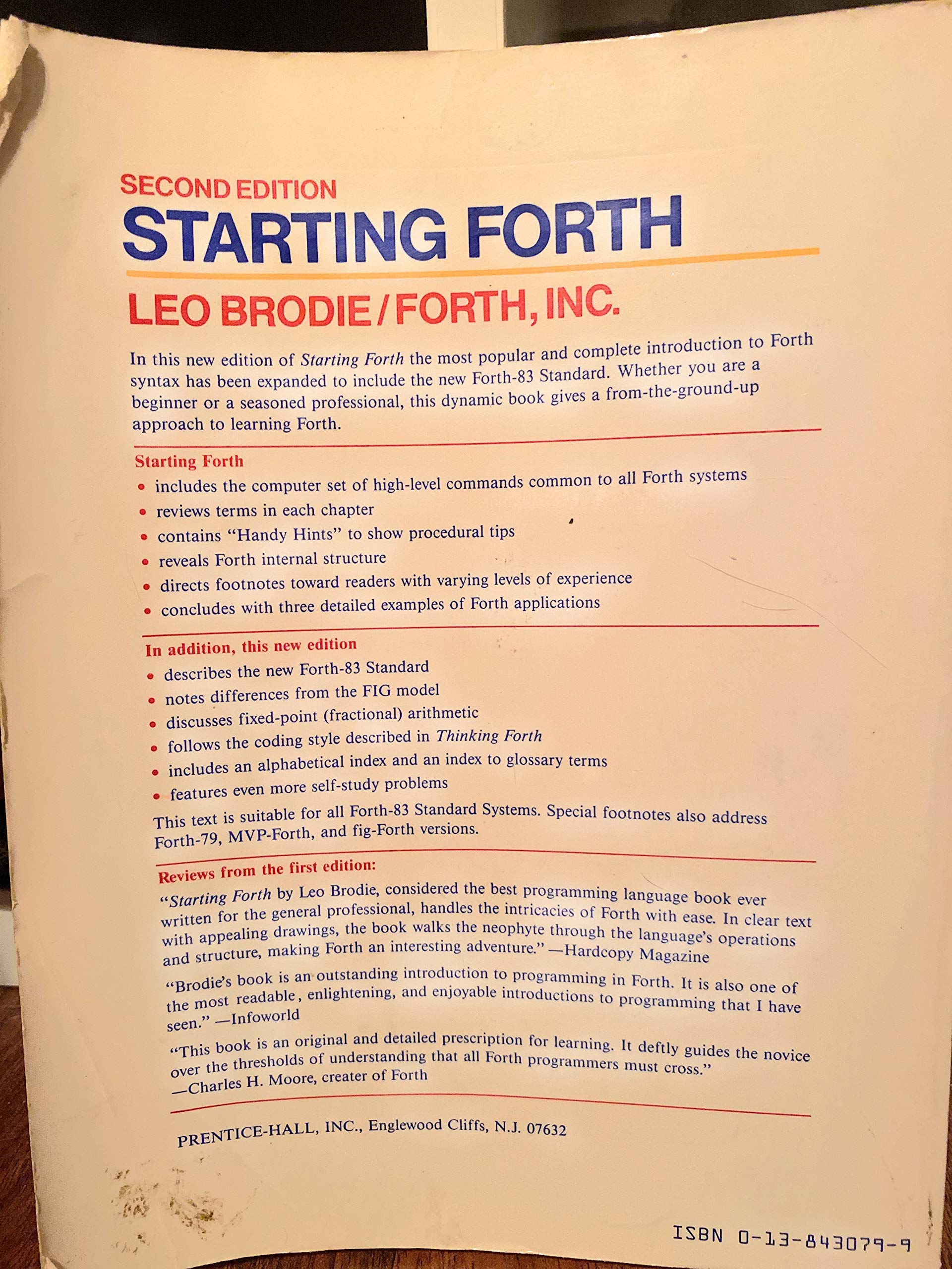 Starting Forth: An Introduction to the Forth Language and Operating System for Beginners and Professionals