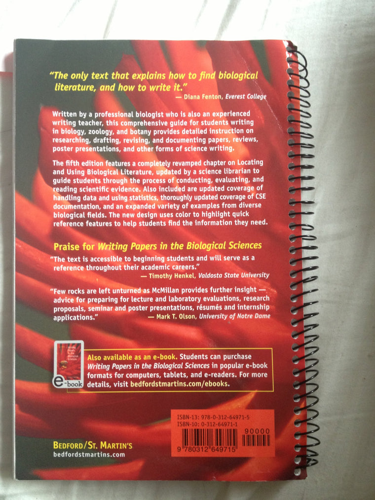 Writing Papers in the Biological Sciences — back cover