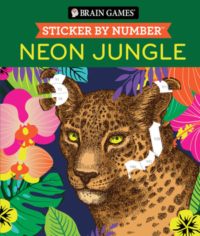 Brain Games - Sticker by Number: Neon Jungle (28 Images to Sticker)