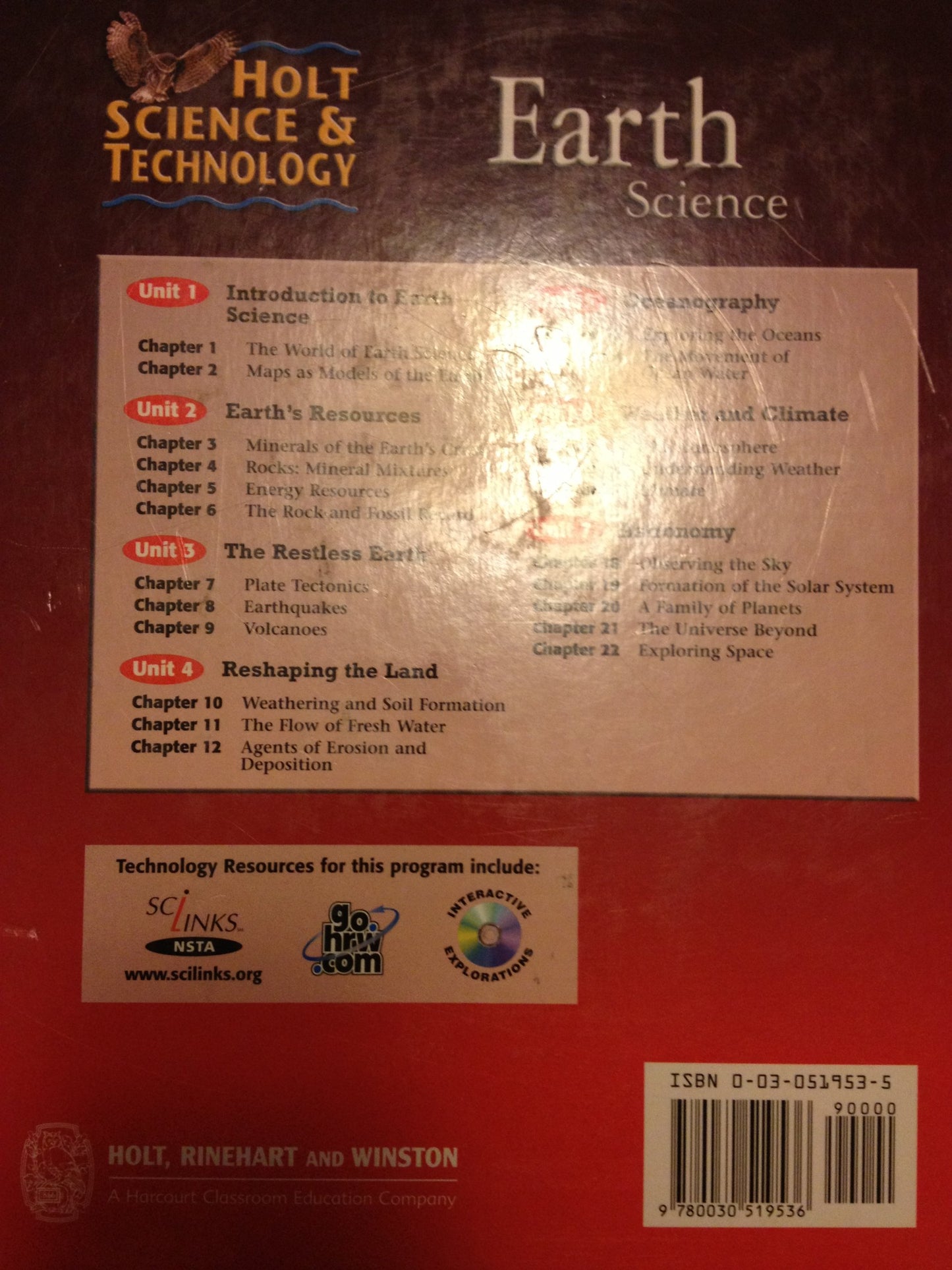 Holt Science & Technology: Student Edition Earth Science 2001