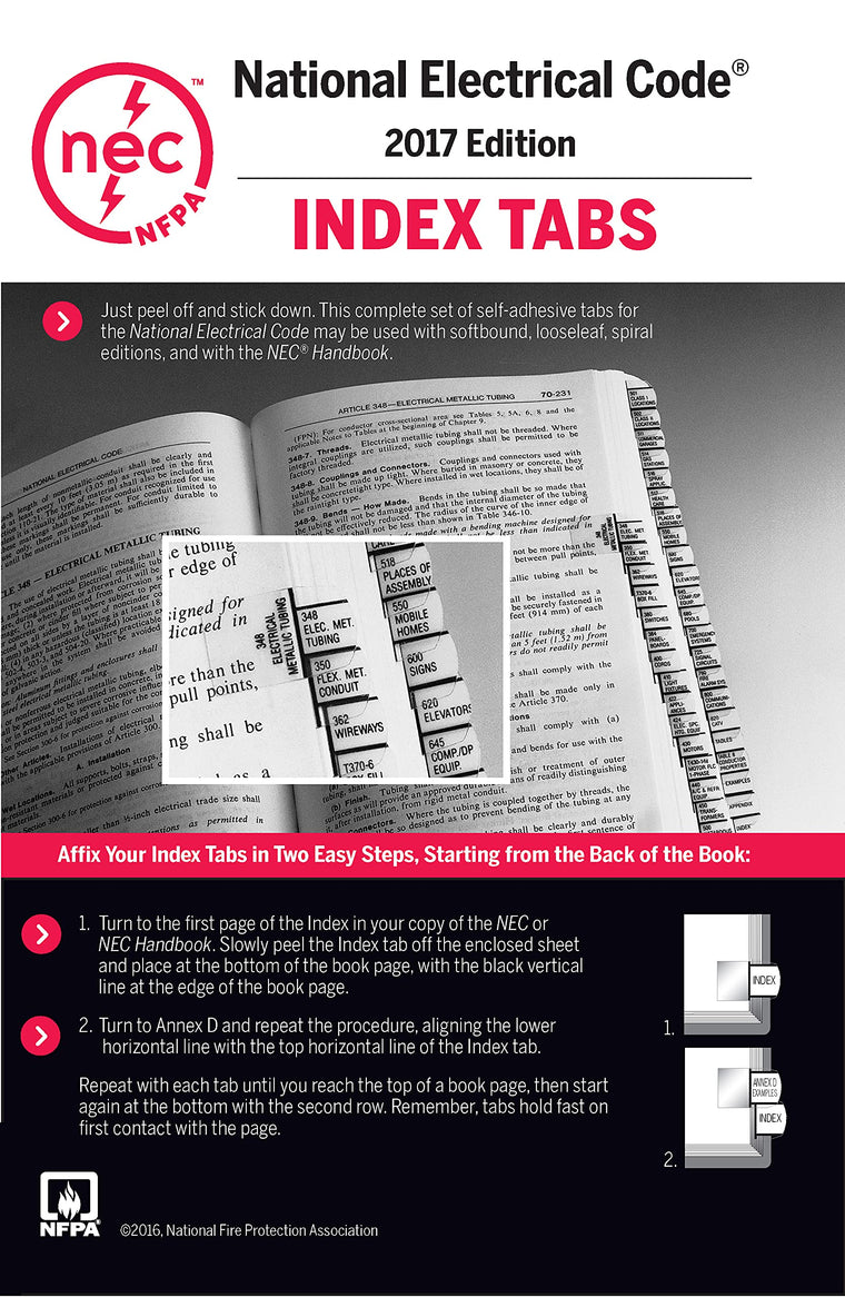 National Electrical Code, 2017 Edition, Code and Tab Set — back cover