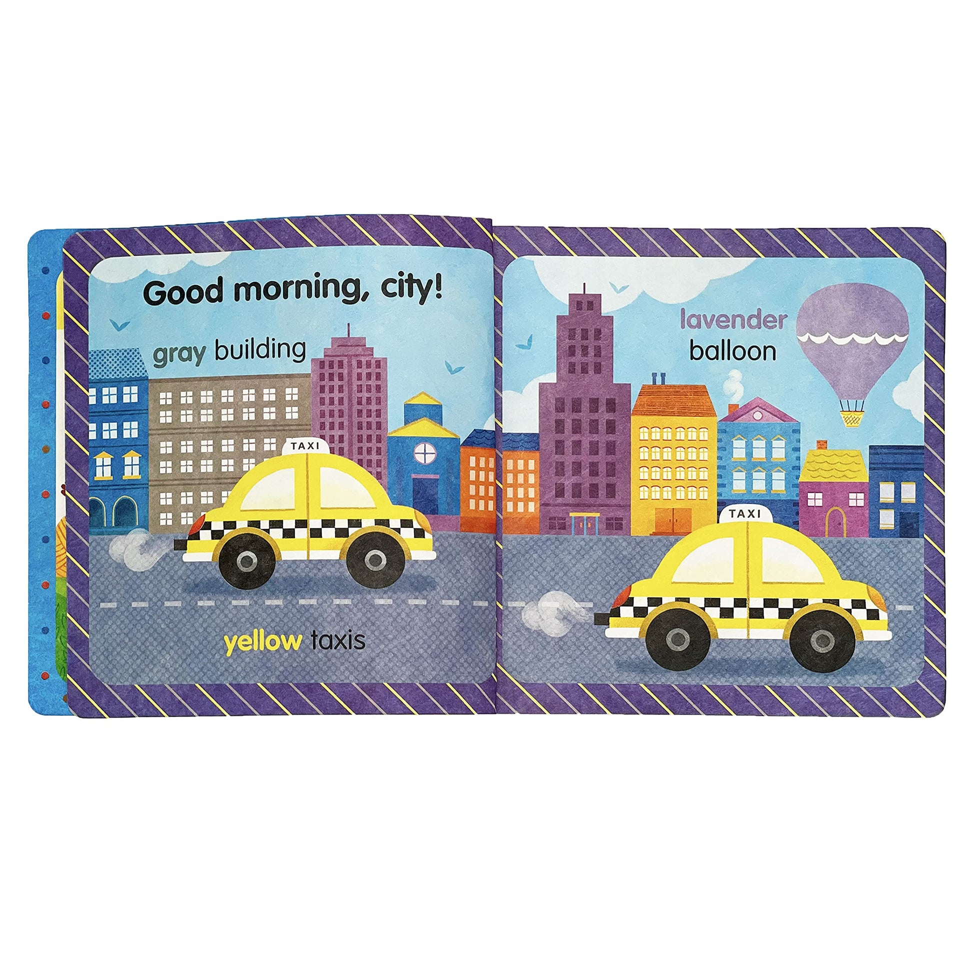 Tuffy Good Morning First Color Book - Washable, Chewable, Unrippable Pages With Hole For Stroller Or Toy Ring, Teether Tough (A Tuffy Book)