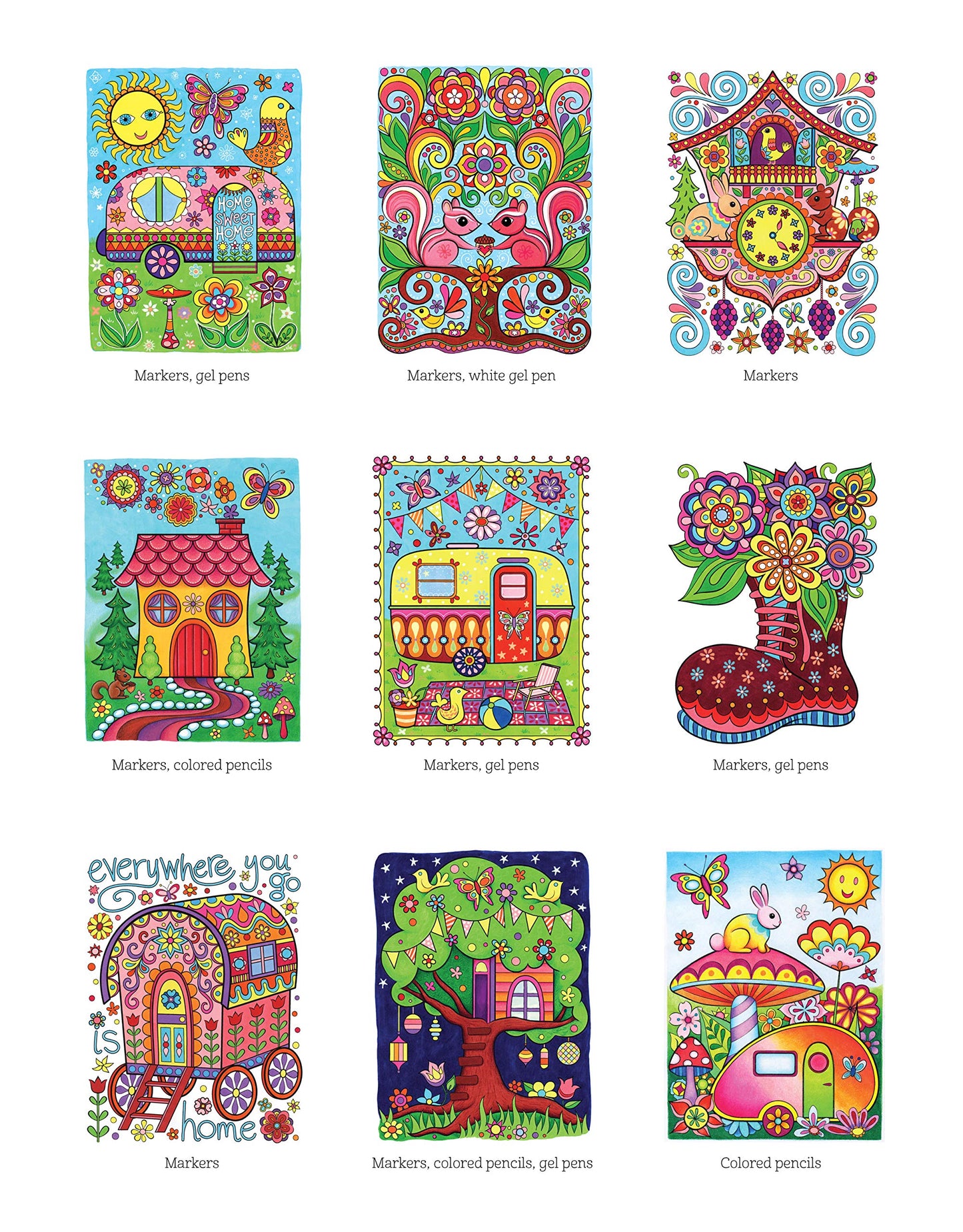 Happy Campers Coloring Book (Coloring is Fun) (Design Originals) 30 Cheerful Art Activities from Thaneeya McArdle on High-Quality, Extra-Thick Perforated Pages that Resist Bleed-Through