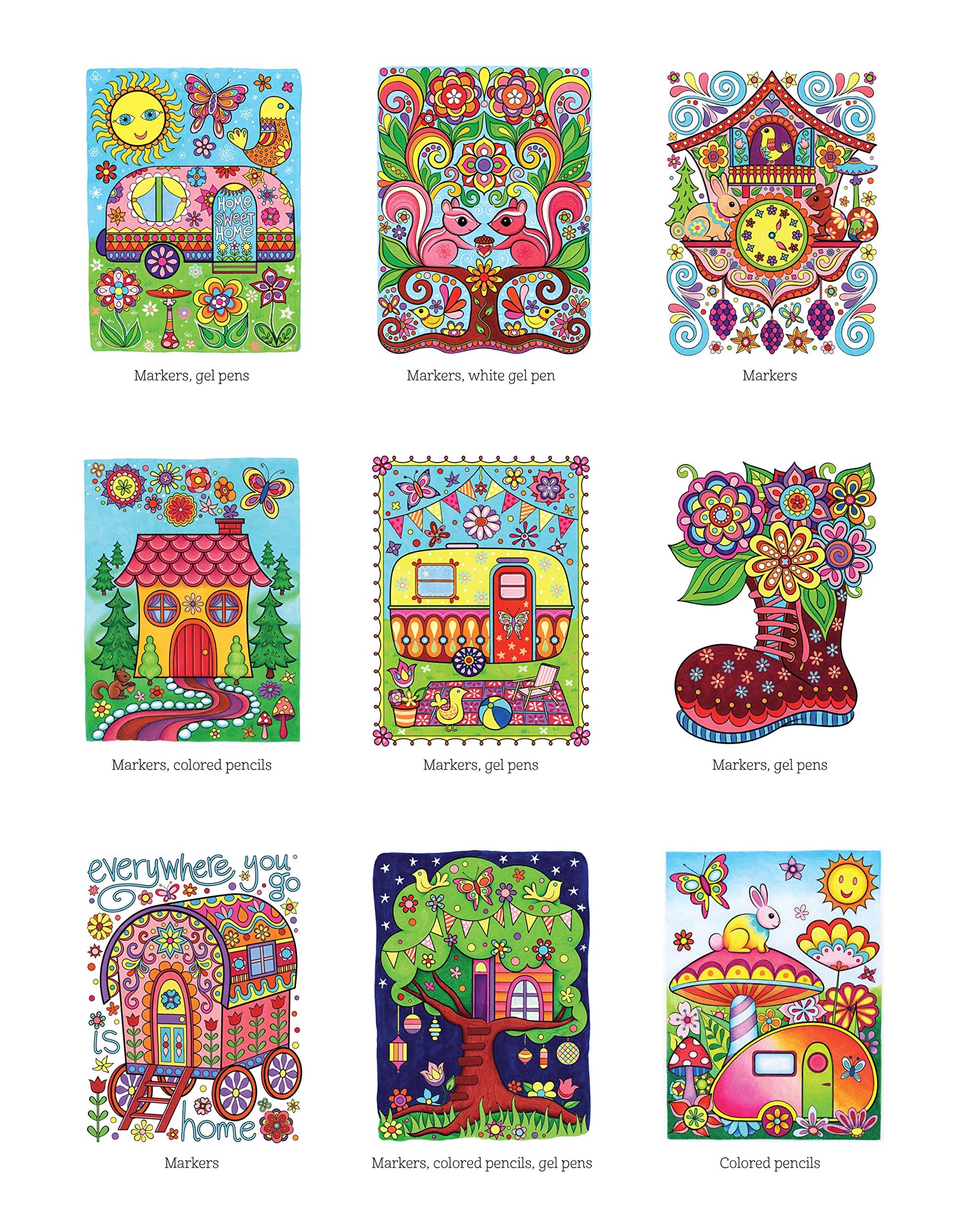 Happy Campers Coloring Book (Coloring is Fun) (Design Originals) 30 Cheerful Art Activities from Thaneeya McArdle on High-Quality, Extra-Thick Perforated Pages that Resist Bleed-Through