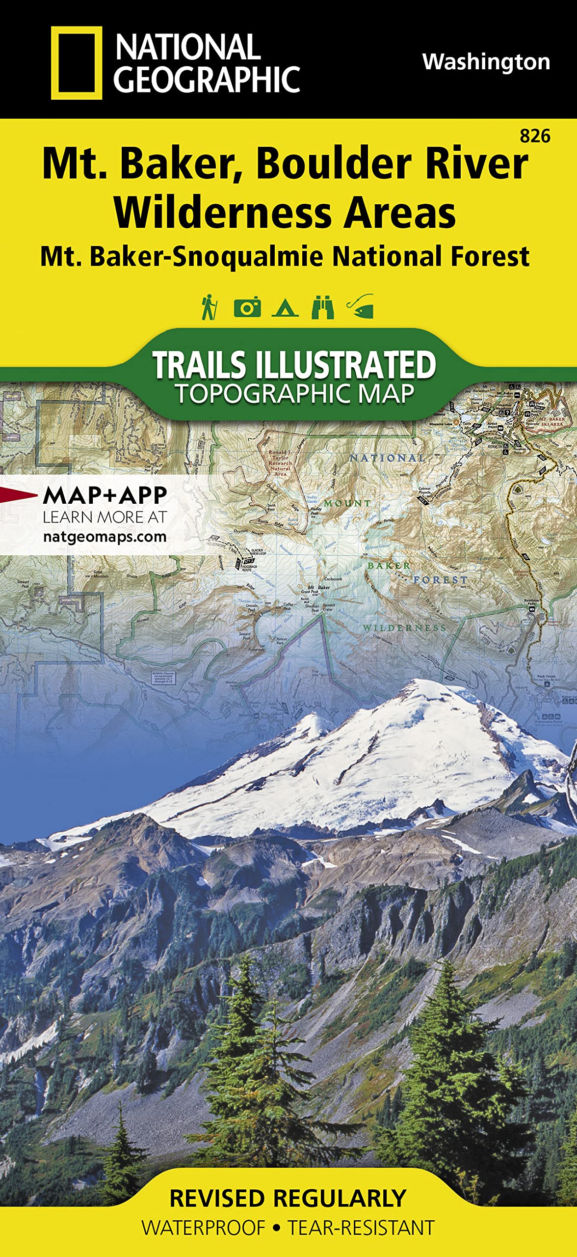 Mount Baker and Boulder River Wilderness Areas Map [Mt. Baker-Snoqualmie National Forest] (National Geographic Trails Illustrated Map, 826)