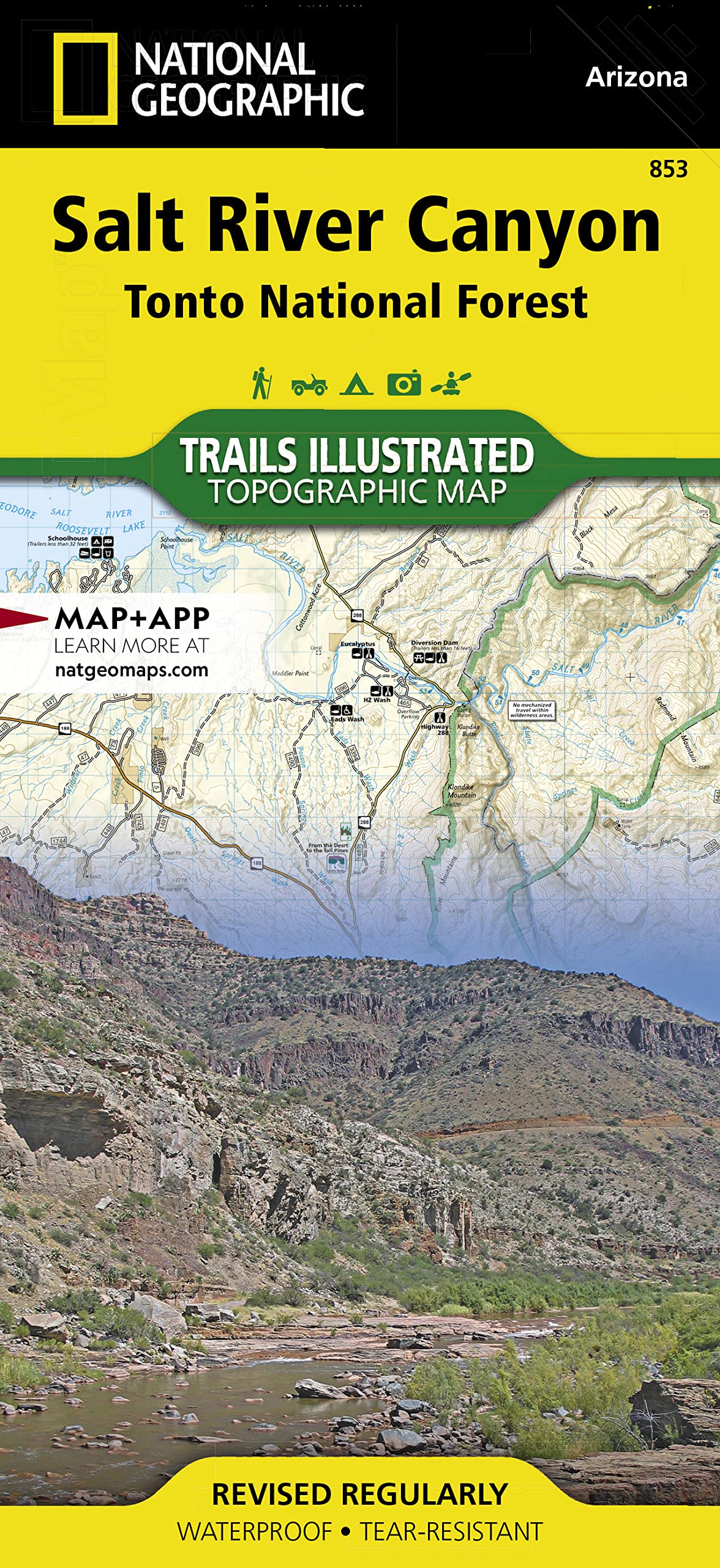 Salt River Canyon Map [Tonto National Forest] (National Geographic Trails Illustrated Map, 853)