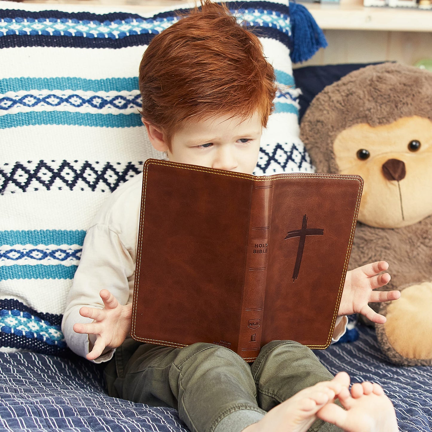 NKJV, Holy Bible for Kids, Leathersoft, Brown, Comfort Print: Holy Bible, New King James Version