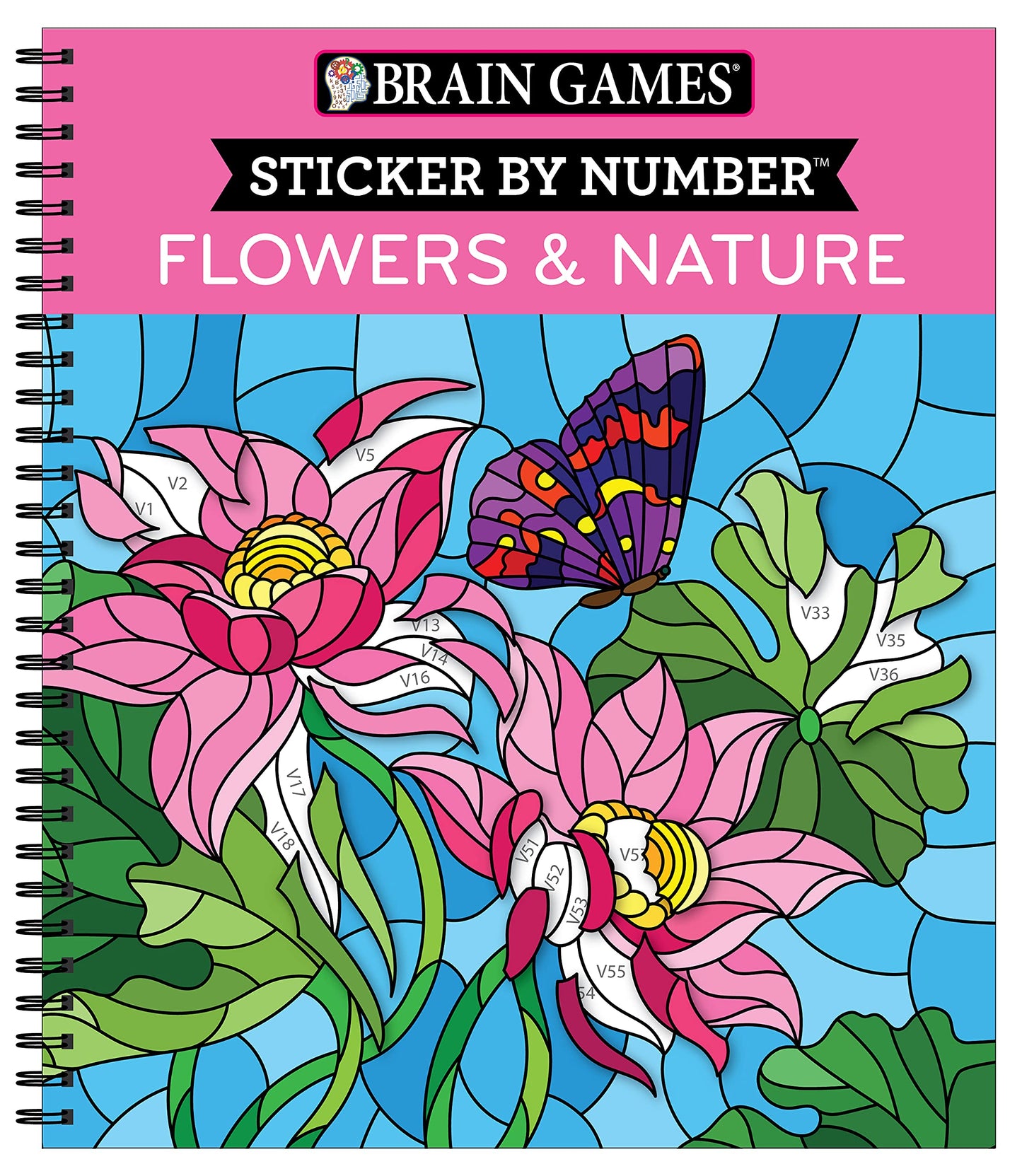 Brain Games - Sticker by Number: Flowers & Nature (28 Images