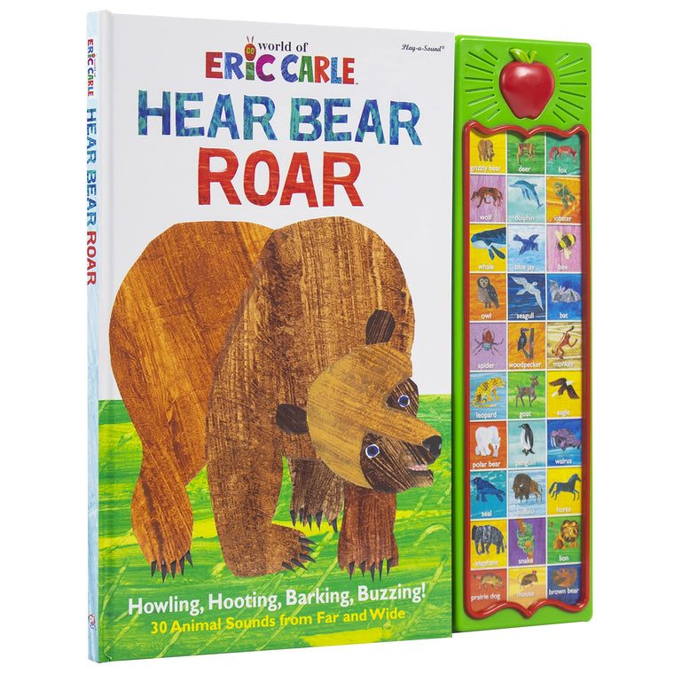 World of Eric Carle, Hear Bear Roar 30-Button Animal Sound Book - Great for First Words - PI Kids — back cover