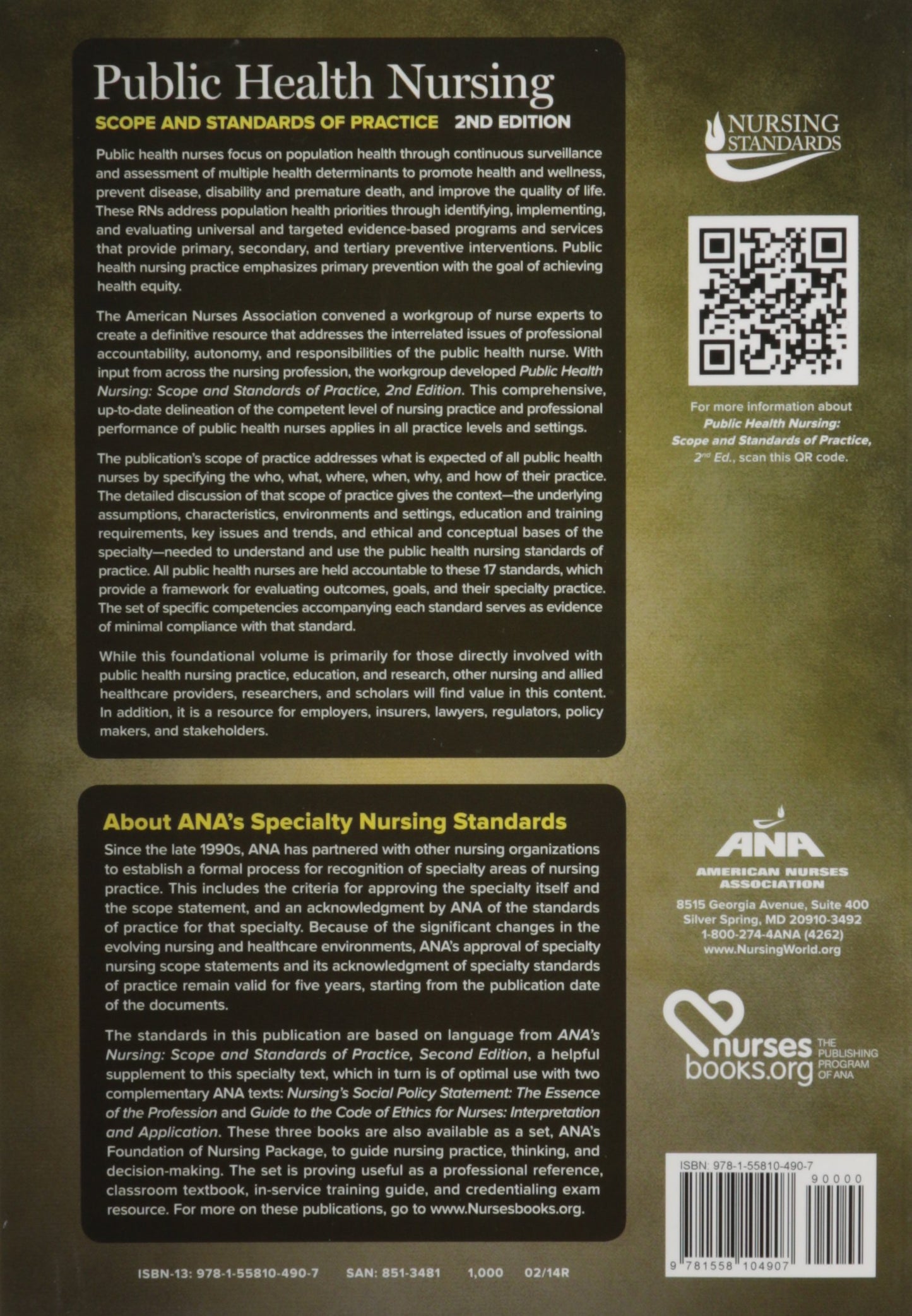 Public Health Nursing: Scope and Standards of Practice (American Nurses Association)