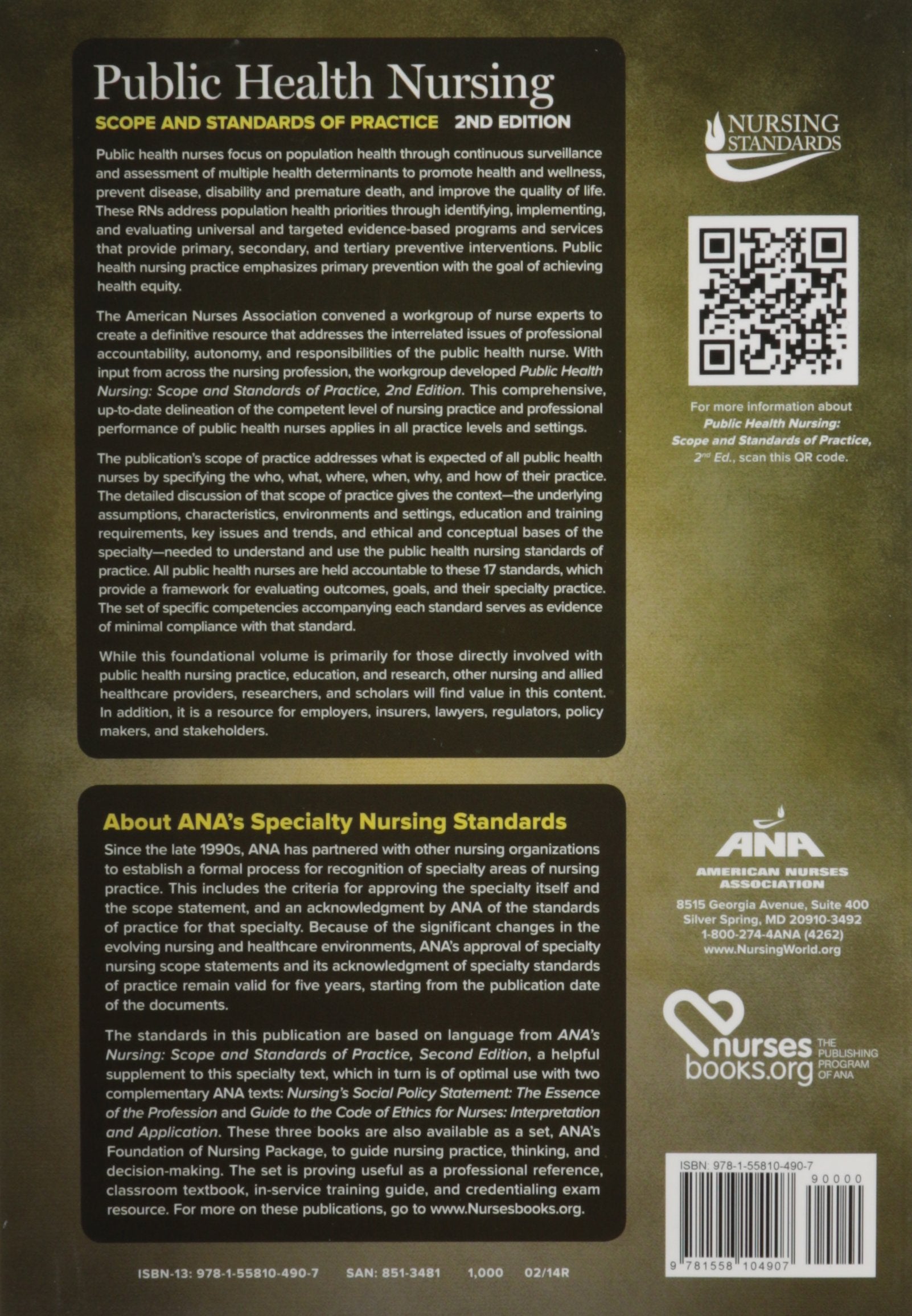 Public Health Nursing: Scope and Standards of Practice (American Nurses Association)