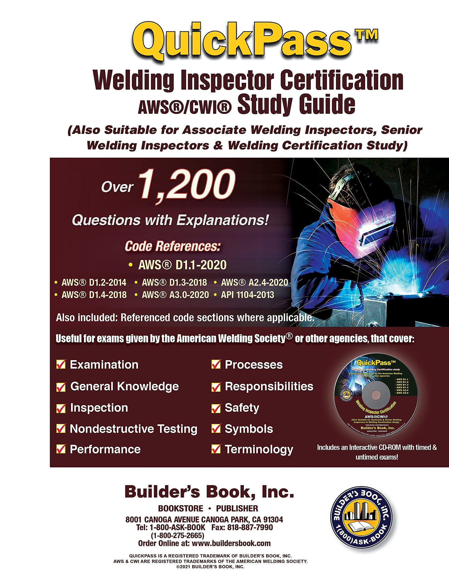 Certified Welding Inspector AWS/CWI QuickPass Study Guide based on AWS D1.1 2020