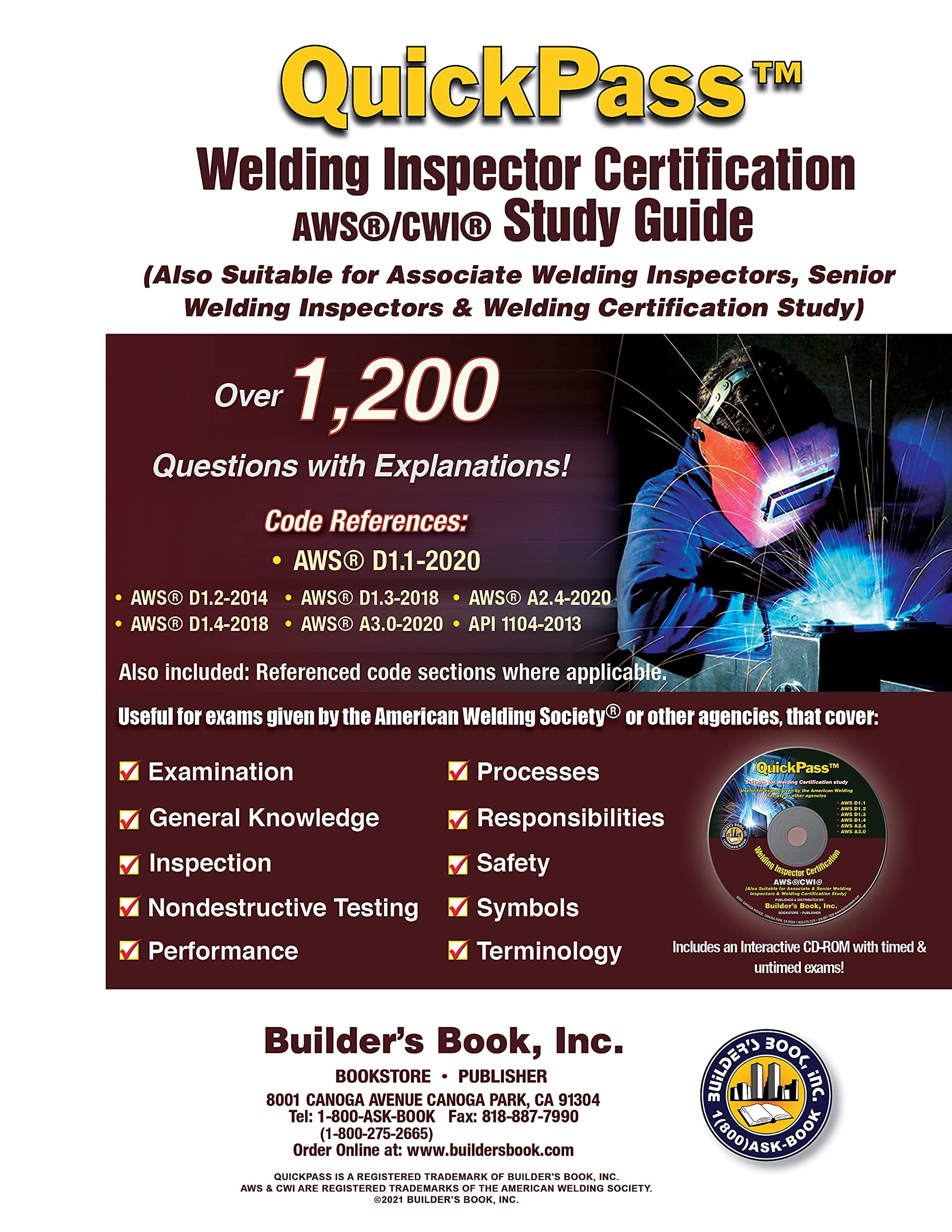 Certified Welding Inspector AWS/CWI QuickPass Study Guide based on AWS D1.1 2020