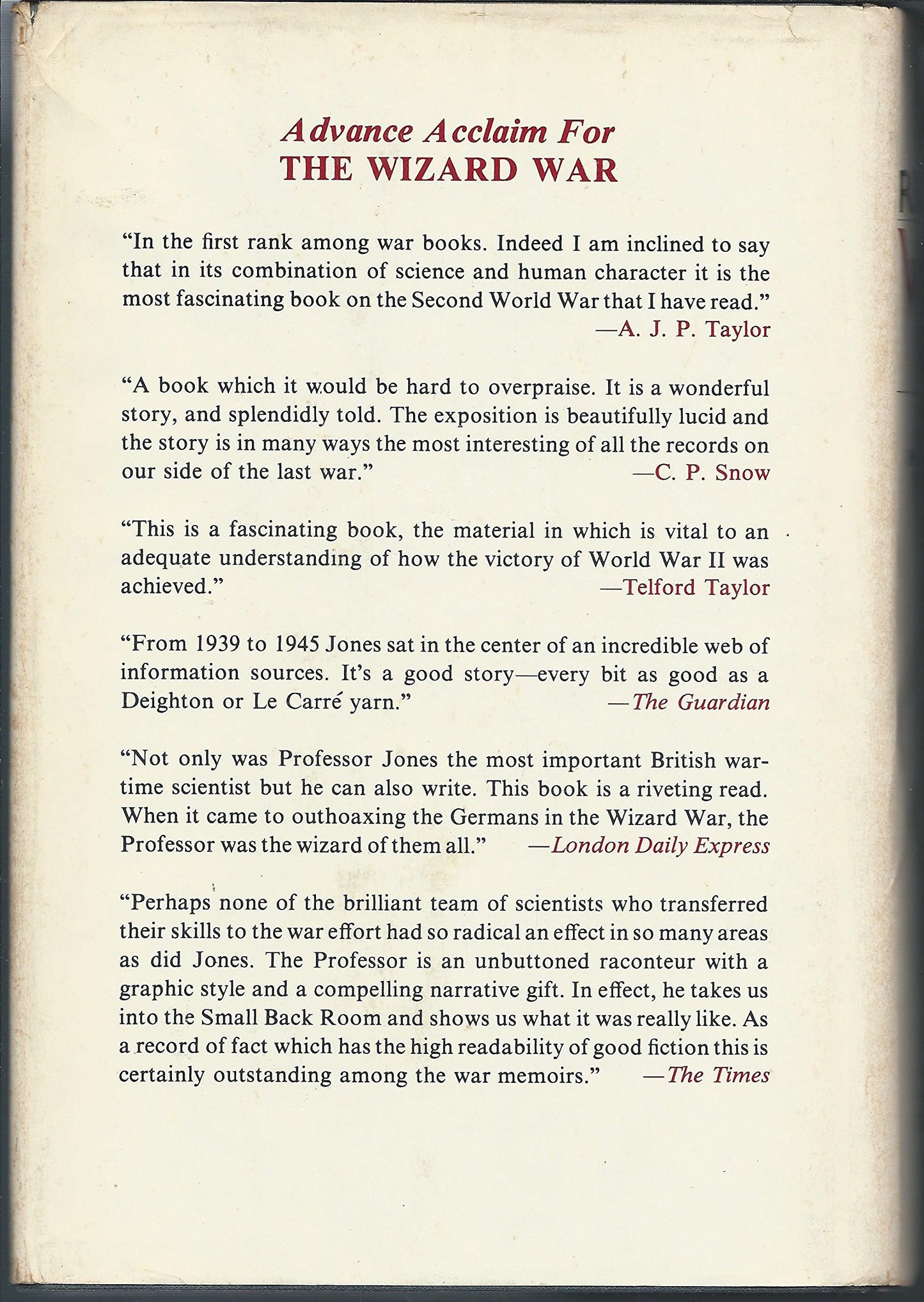 The Wizard War: British Scientific Intelligence 1939-1945 by