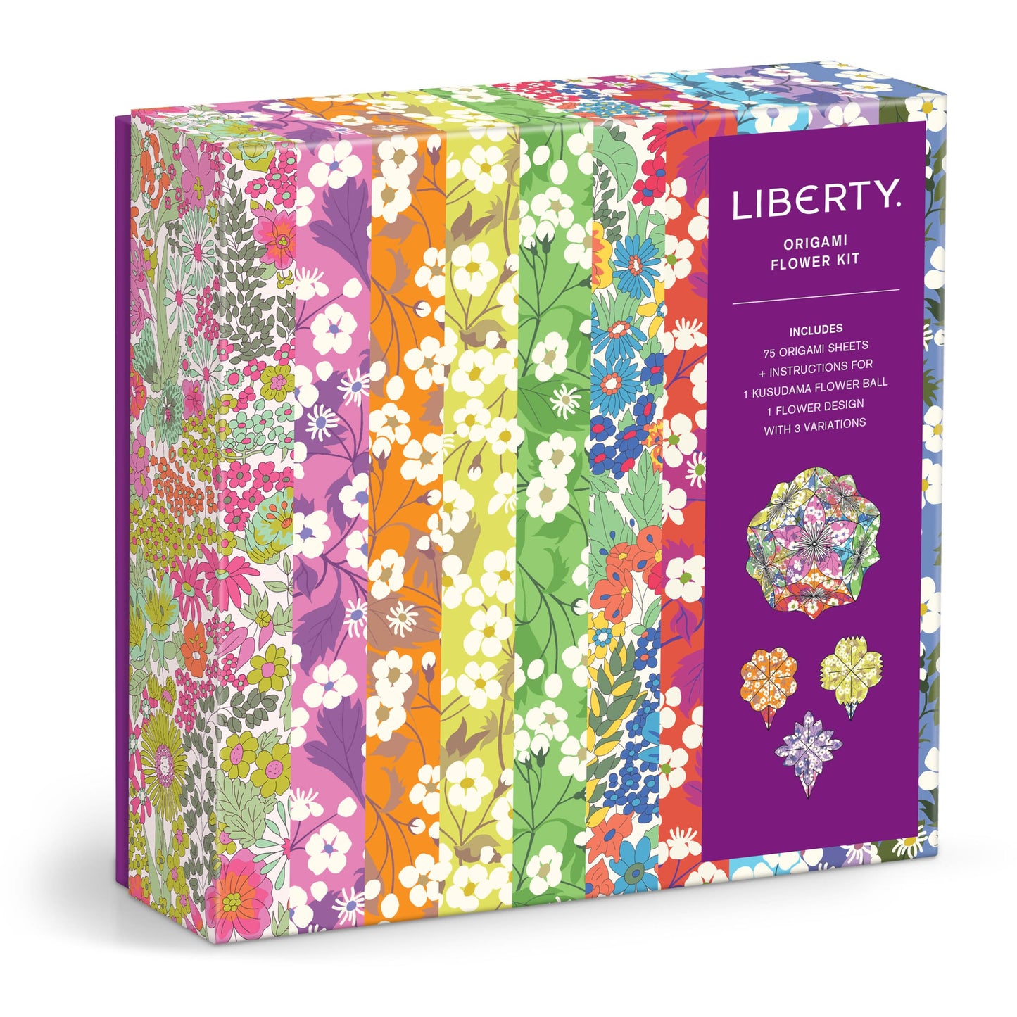 Galison Liberty Classic Floral - Origami Flower Kit Featuring Classic Japanese Design Inspired Mitsi Prints with 75 Sheets and Instructions for Kusudama Flower Ball