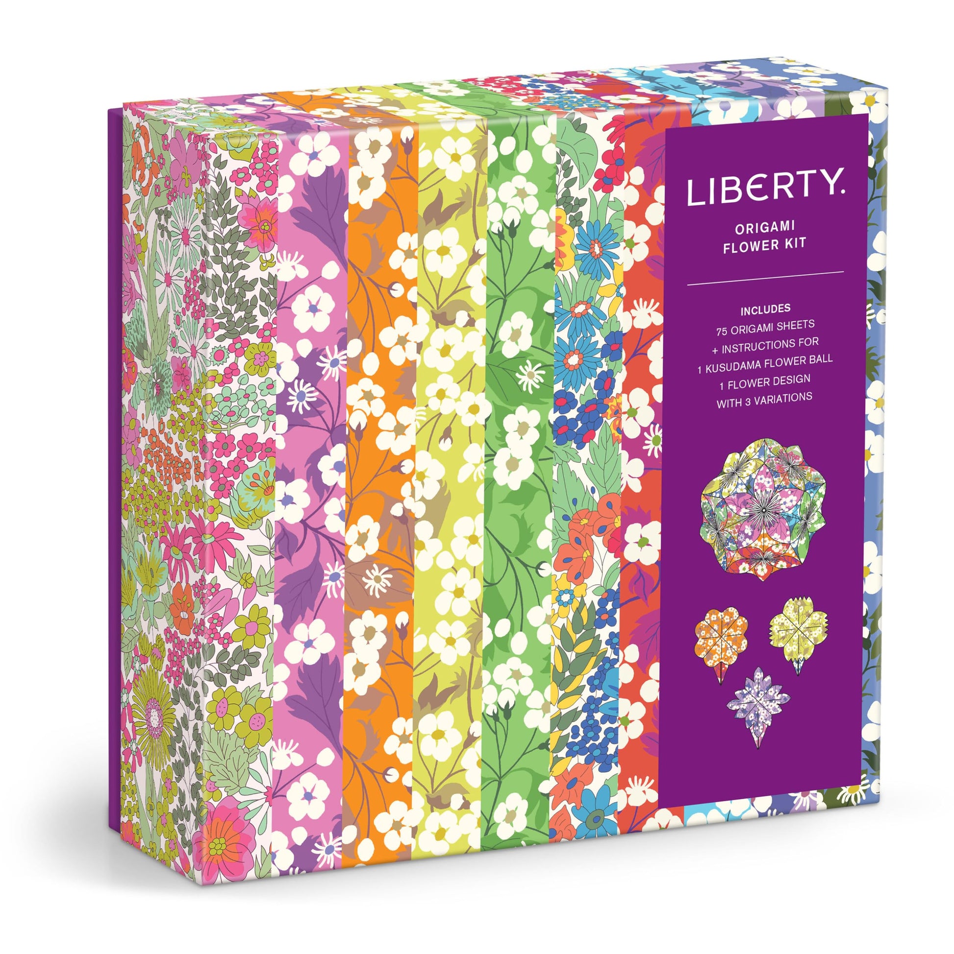 Galison Liberty Classic Floral - Origami Flower Kit Featuring Classic Japanese Design Inspired Mitsi Prints with 75 Sheets and Instructions for Kusudama Flower Ball