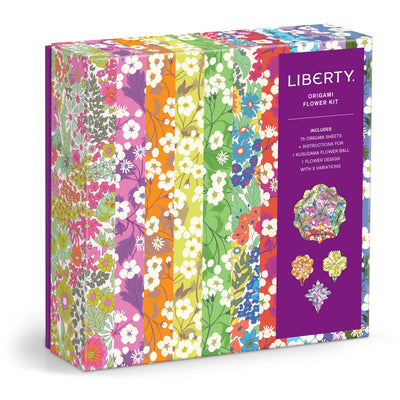 Galison Liberty Classic Floral - Origami Flower Kit Featuring Classic Japanese Design Inspired Mitsi Prints with 75 Sheets and Instructions for Kusudama Flower Ball