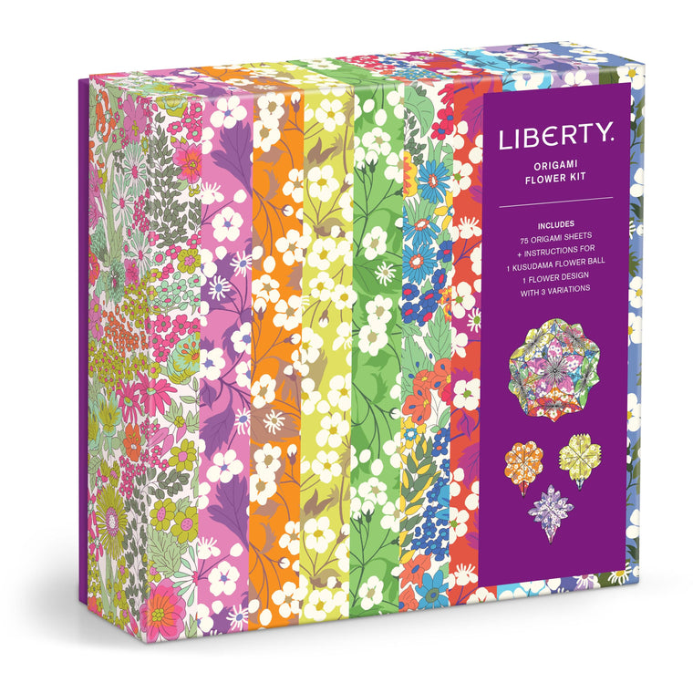 Galison Liberty Classic Floral - Origami Flower Kit Featuring Classic Japanese Design Inspired Mitsi Prints with 75 Sheets and Instructions for Kusudama Flower Ball
