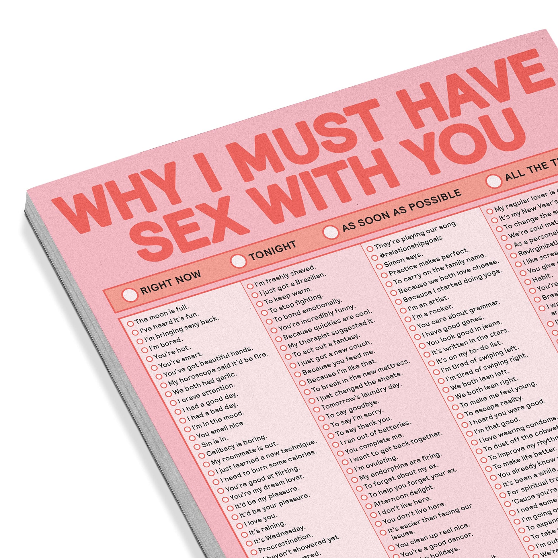 Knock Knock Why I Must Have Sex With You Checklist Pad (Second Edition) (Knock Knock Pads)