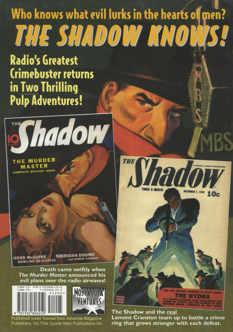 The Shadow, No. 4: The Murder Master and The Hydra — back cover