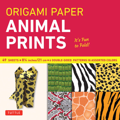 Origami Paper - Animal Prints - 8 1/4" - 49 Sheets: Tuttle Origami Paper: Large Origami Sheets Printed with 6 Different Patterns: Instructions for 6 Projects Included