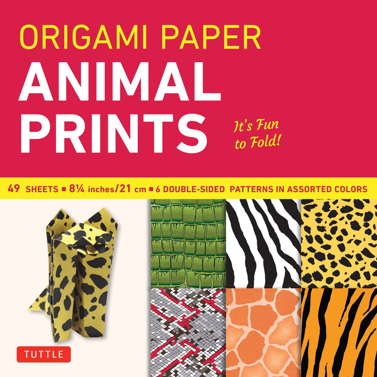 Origami Paper - Animal Prints - 8 1/4" - 49 Sheets: Tuttle Origami Paper: Large Origami Sheets Printed with 6 Different Patterns: Instructions for 6 Projects Included
