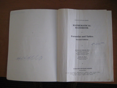 Schaum's Mathematical Handbook of Formulas and Tables