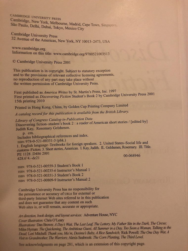 Discovering Fiction Student's Book 2 — back cover