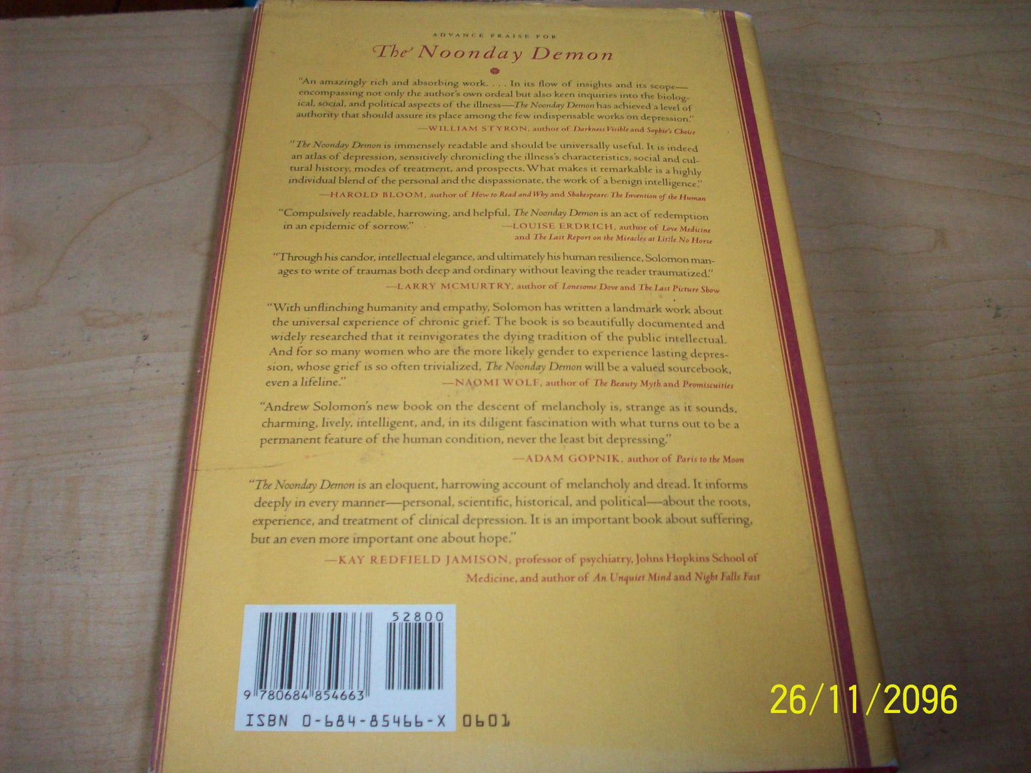 The Noonday Demon: An Atlas Of Depression by Andrew Solomon