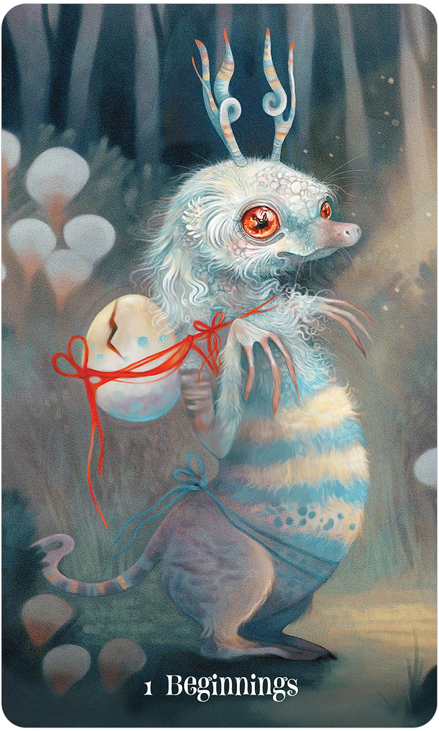 Wisdom of the Wild Things Oracle: 45 Silver Gilt-Edged Oracle Cards, Creepy Cute Artwork by Evaboneva, Whimsical Creatures, 112-Page Guidebook, Positive Messages of Encouragement, Includes Pouch