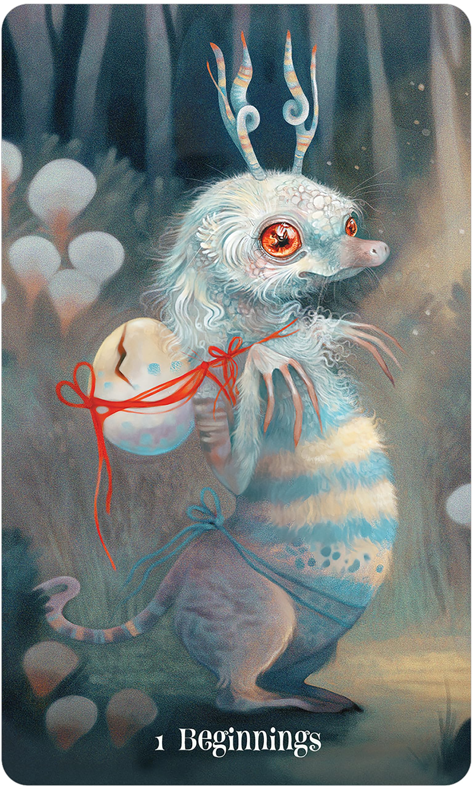 Wisdom of the Wild Things Oracle: 45 Silver Gilt-Edged Oracle Cards, Creepy Cute Artwork by Evaboneva, Whimsical Creatures, 112-Page Guidebook, Positive Messages of Encouragement, Includes Pouch