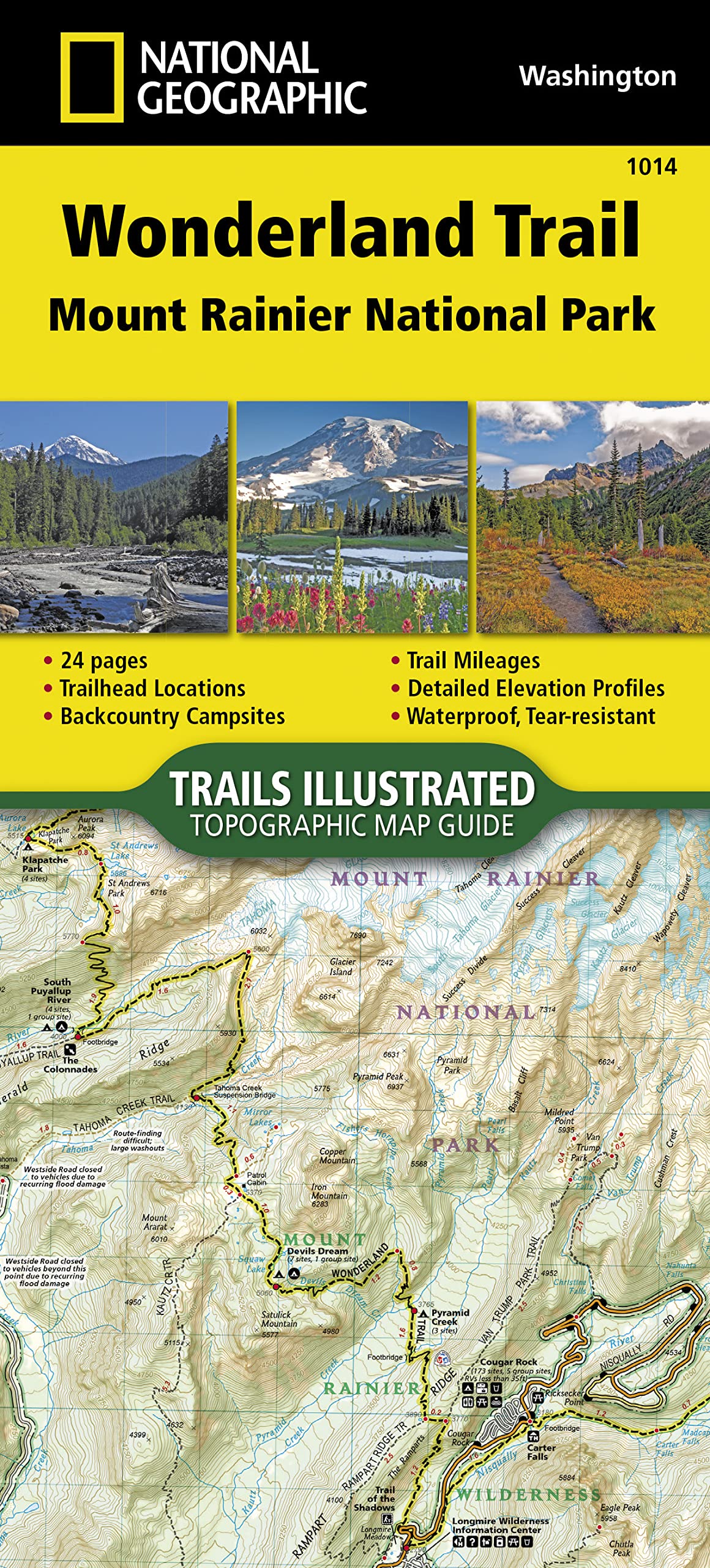 Wonderland Trail Map (National Geographic Topographic Map Guide, 1014)