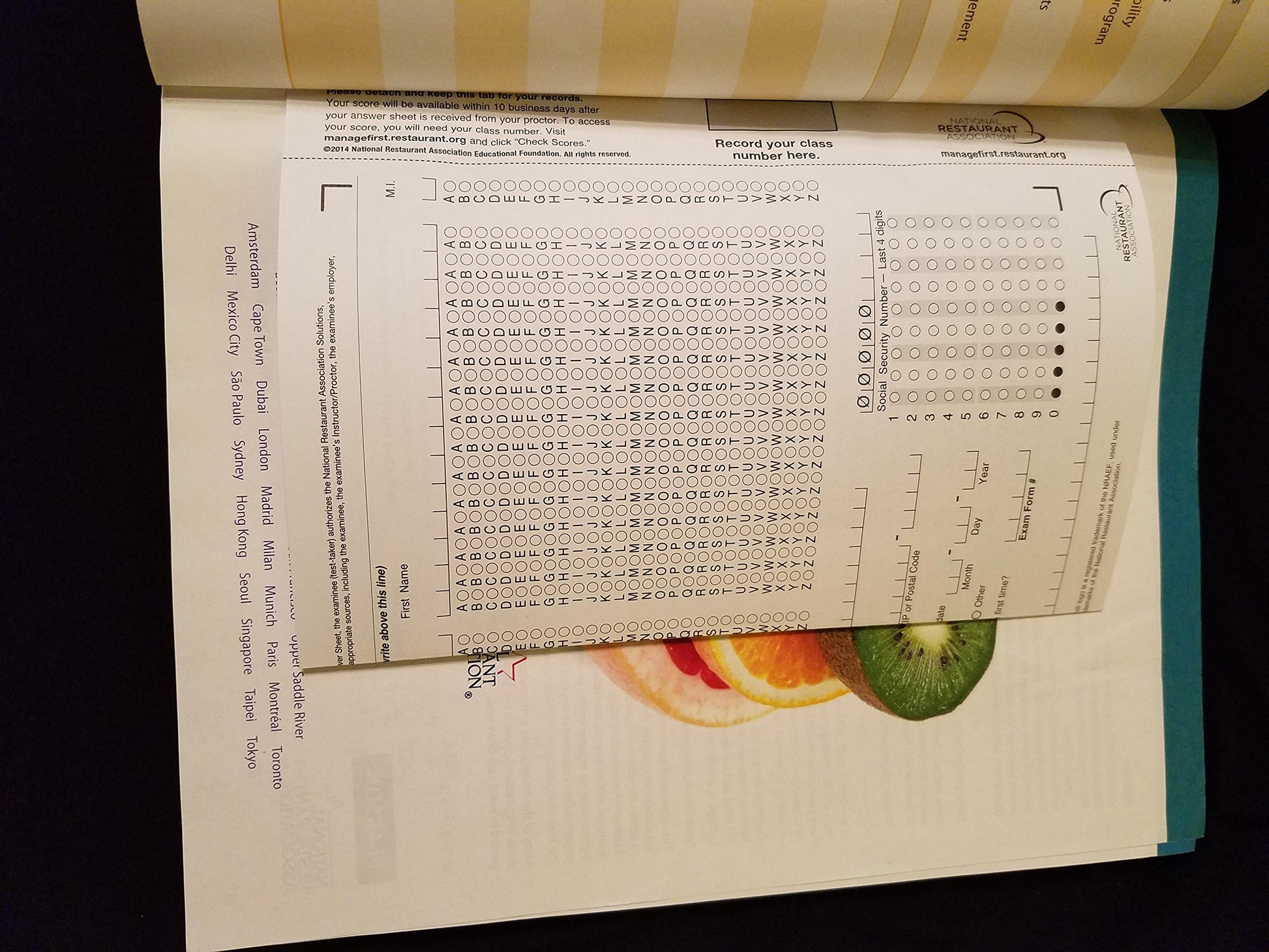 ManageFirst: Nutrition with Answer Sheet