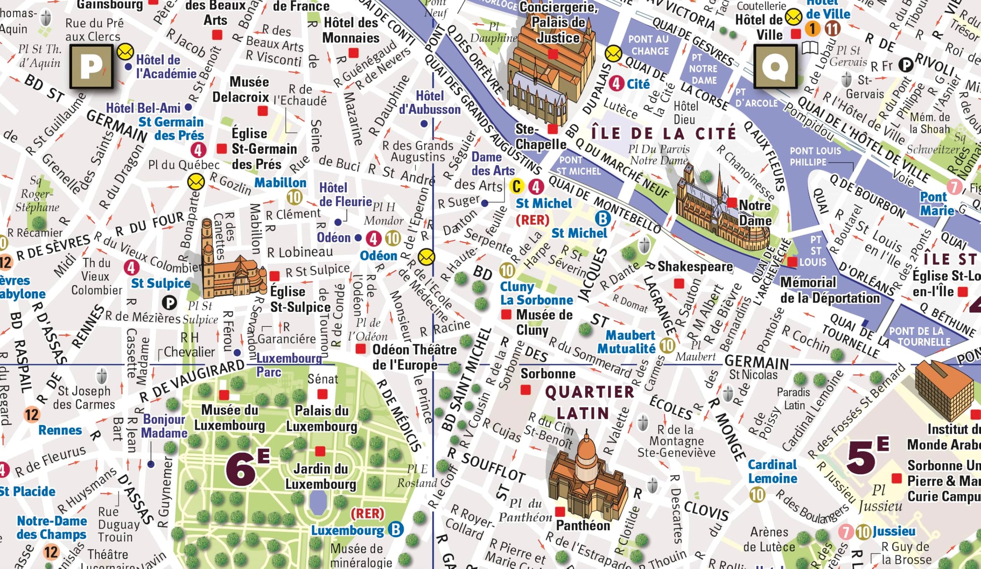StreetSmart Paris Map by VanDam - City Center Street Map of Paris, France - Laminated folding pocket size city travel and Metro map with all attractions, sights and hotels (2026) English and French Edition)