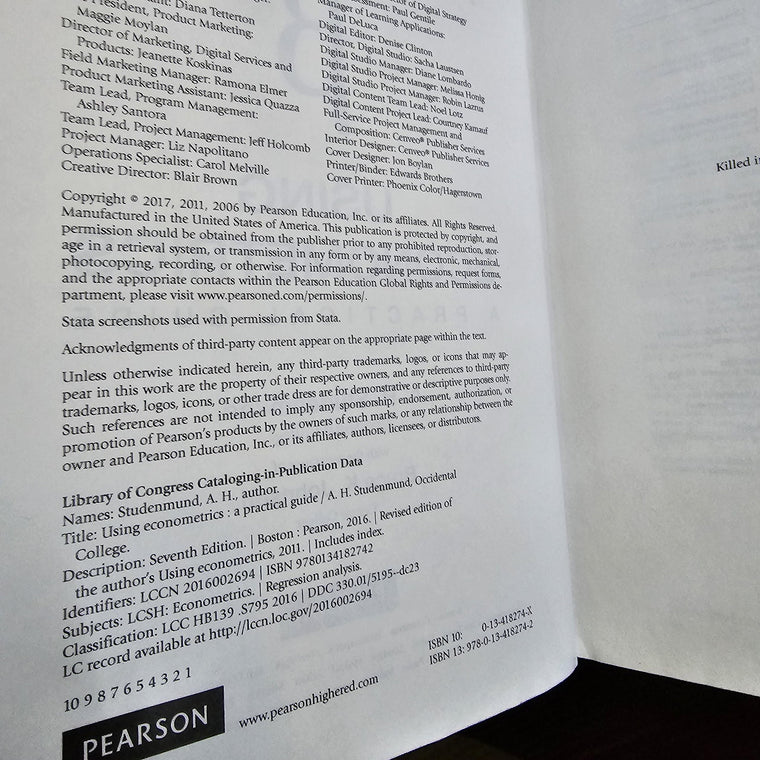 Using Econometrics: A Practical Guide — back cover