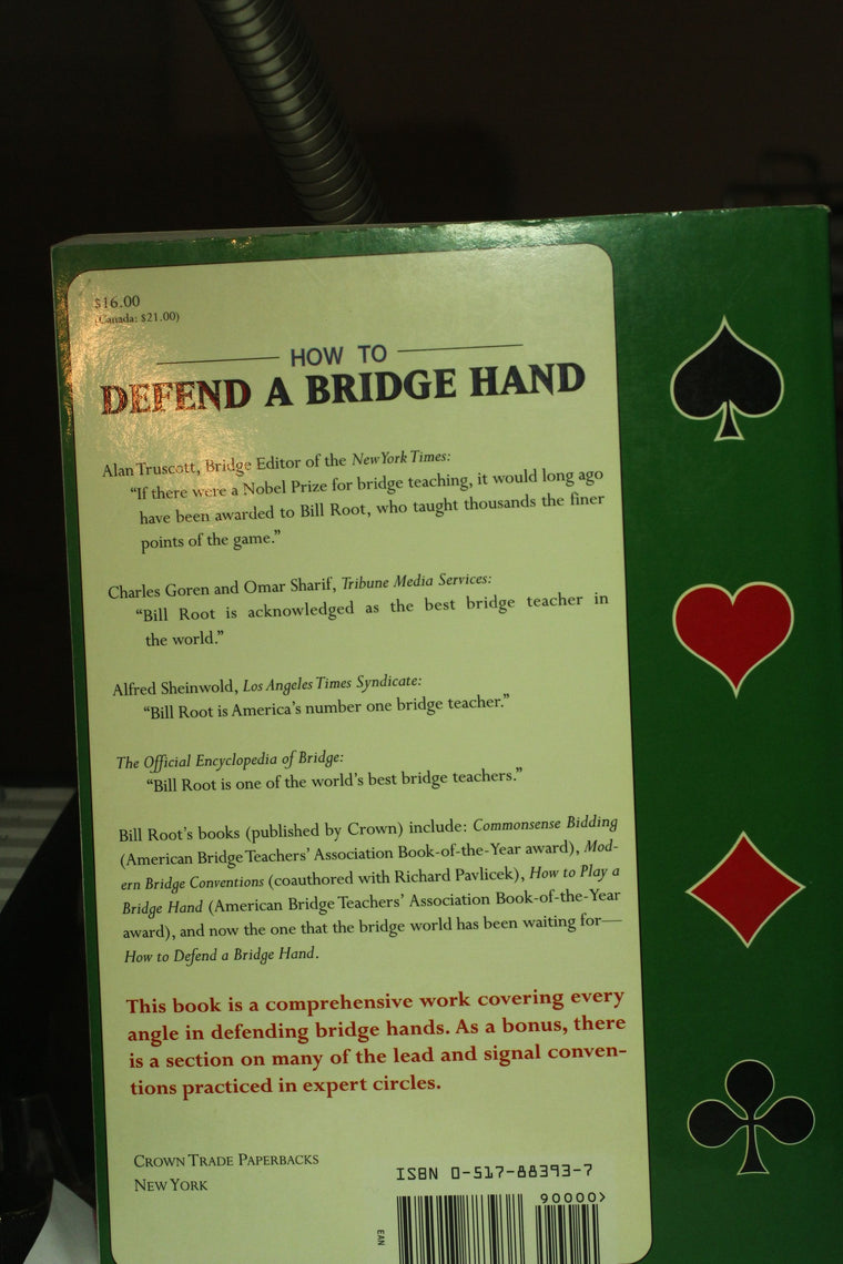 How to Defend a Bridge Hand — back cover