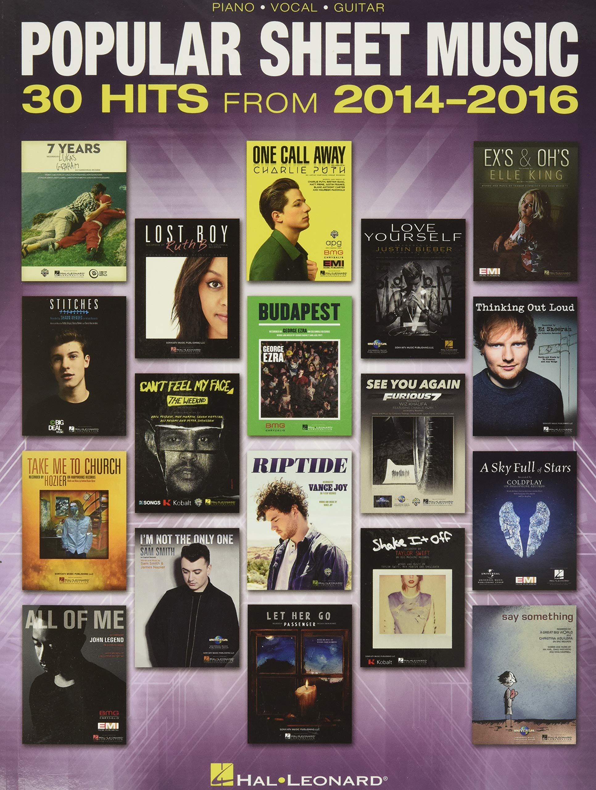 Popular Sheet Music: 30 Hits from 2014-2016 - Piano, Vocal and Guitar Chords