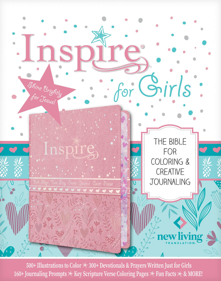 Inspire Bible for Girls NLT (LeatherLike, Pink): The Bible for Coloring & Creative Journaling
