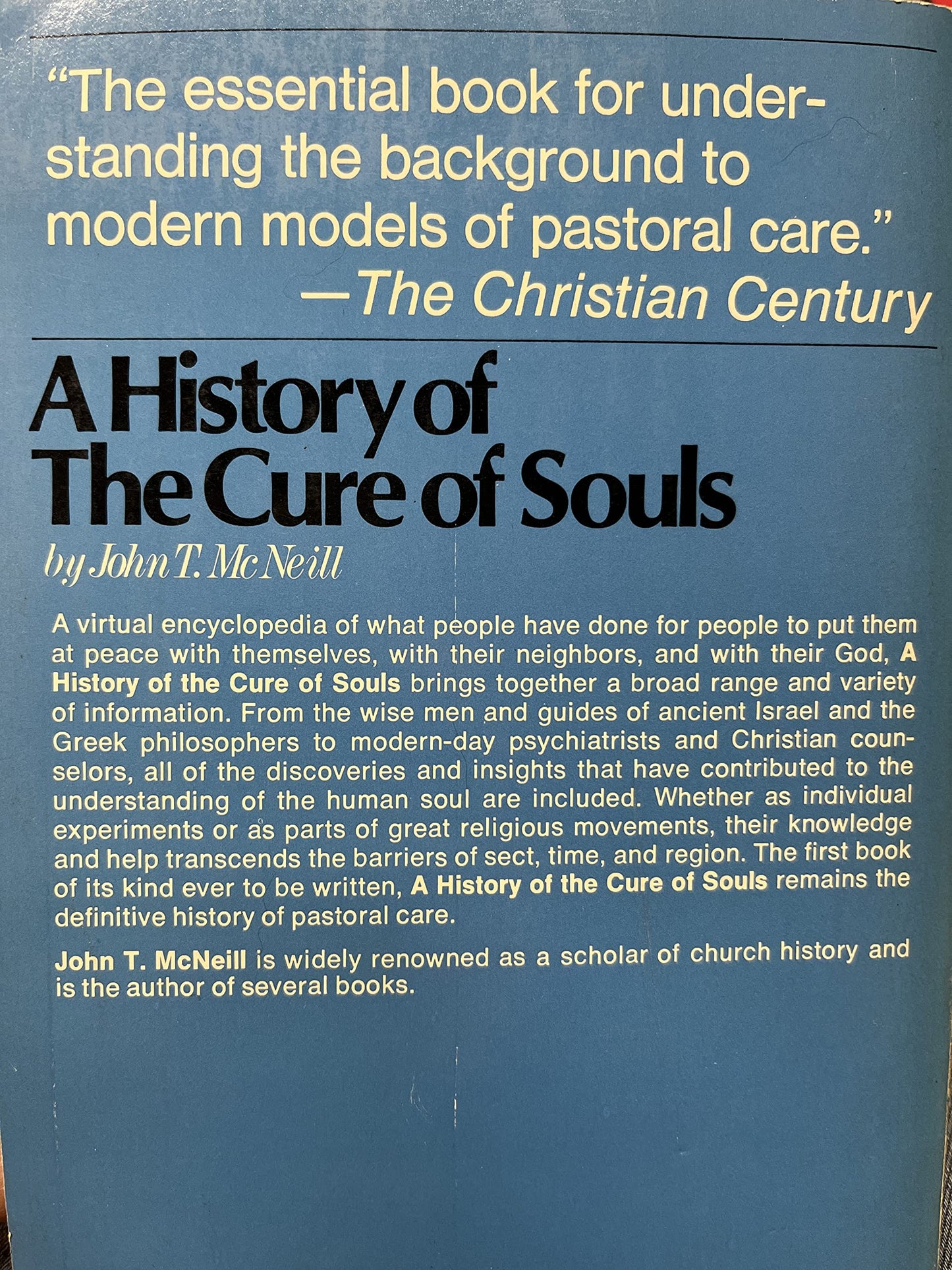 History of the Cure of Souls by McNeill, John T.