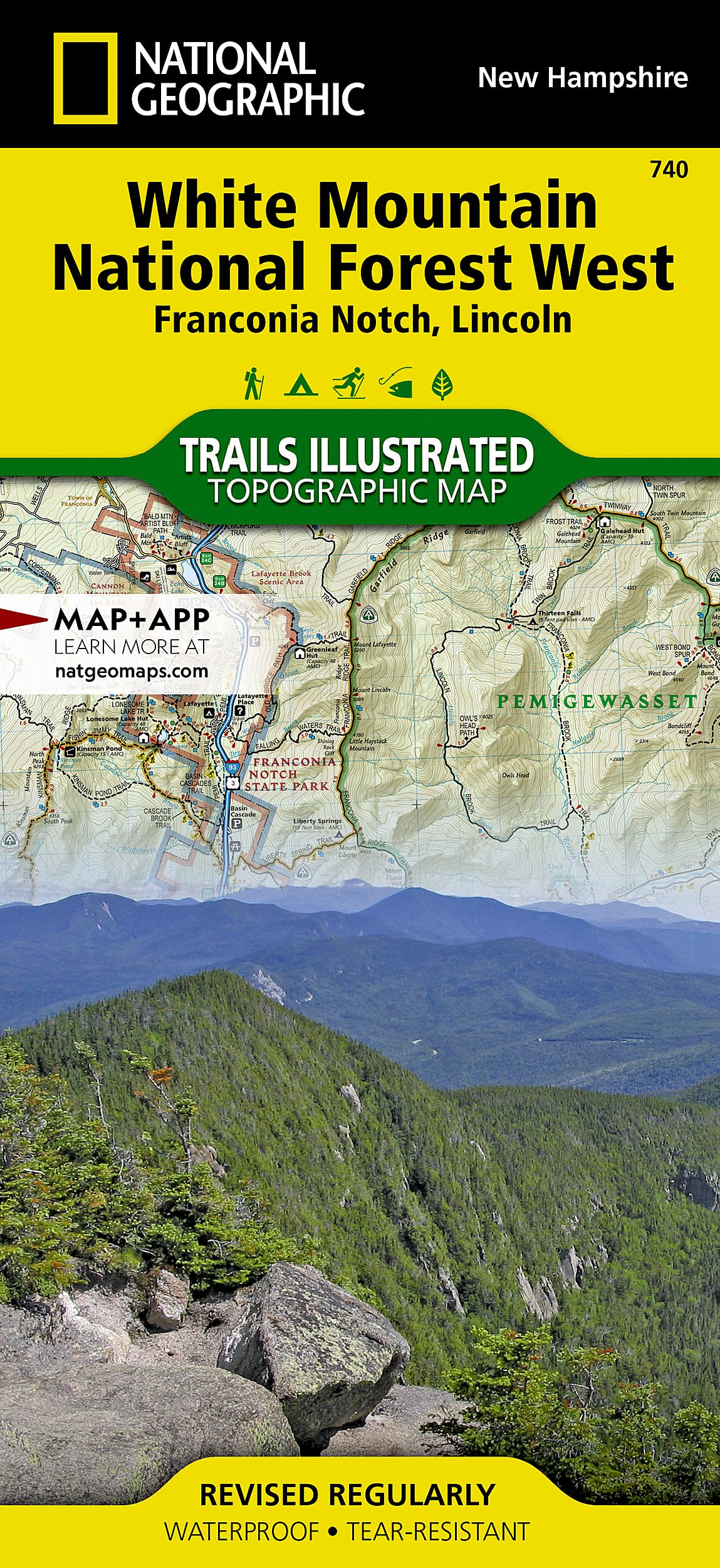 White Mountain National Forest West Map [Franconia Notch, Lincoln] (National Geographic Trails Illustrated Map, 740)