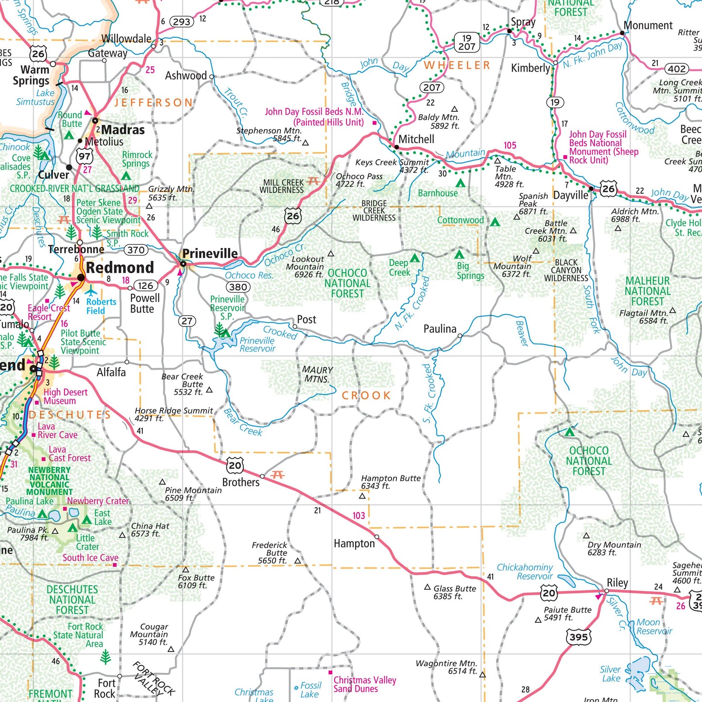 Rand McNally Easy to Read: Oregon State Map