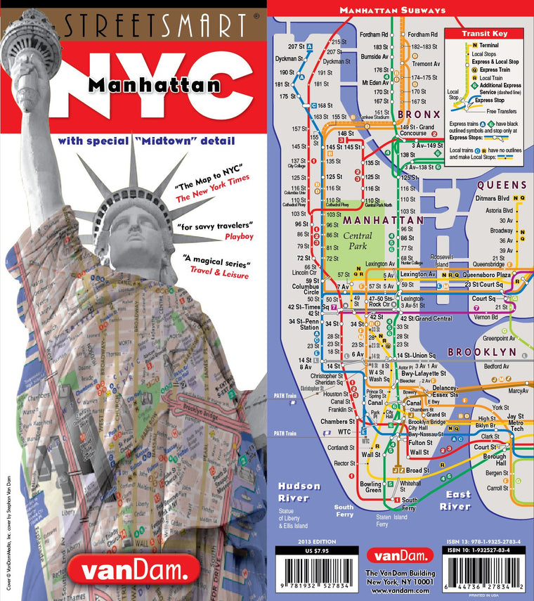 StreetSmart NYC Map Midtown Edition by VanDam-Laminated pocket city street map of Manhattan w/ all attractions, museums, sights, hotels, Broadway ... - Folded Map, 2026 Edition