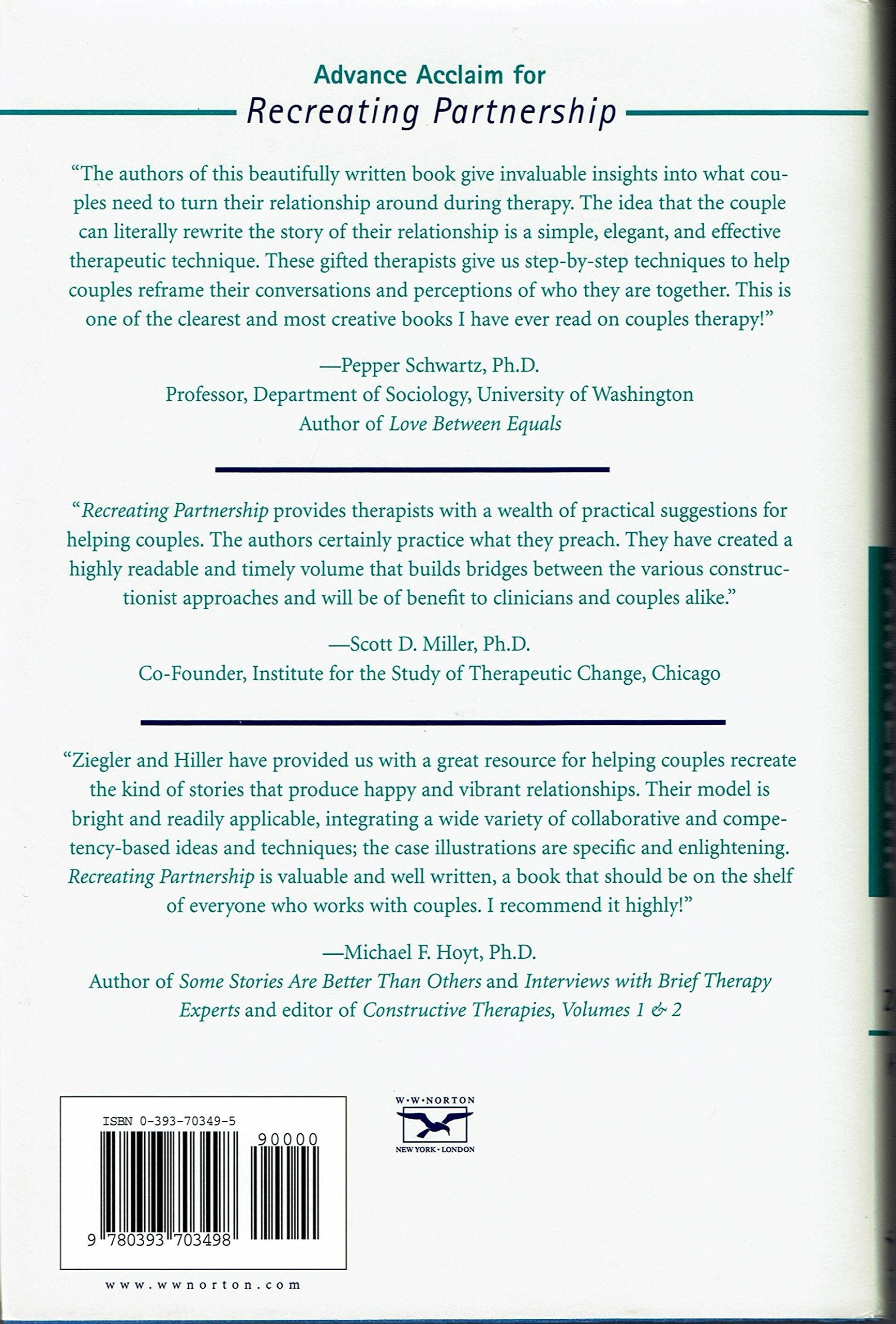 Recreating Partnership: A Solution-Oriented, Collaborative Approach to Couples Therapy (Norton Professional Books)