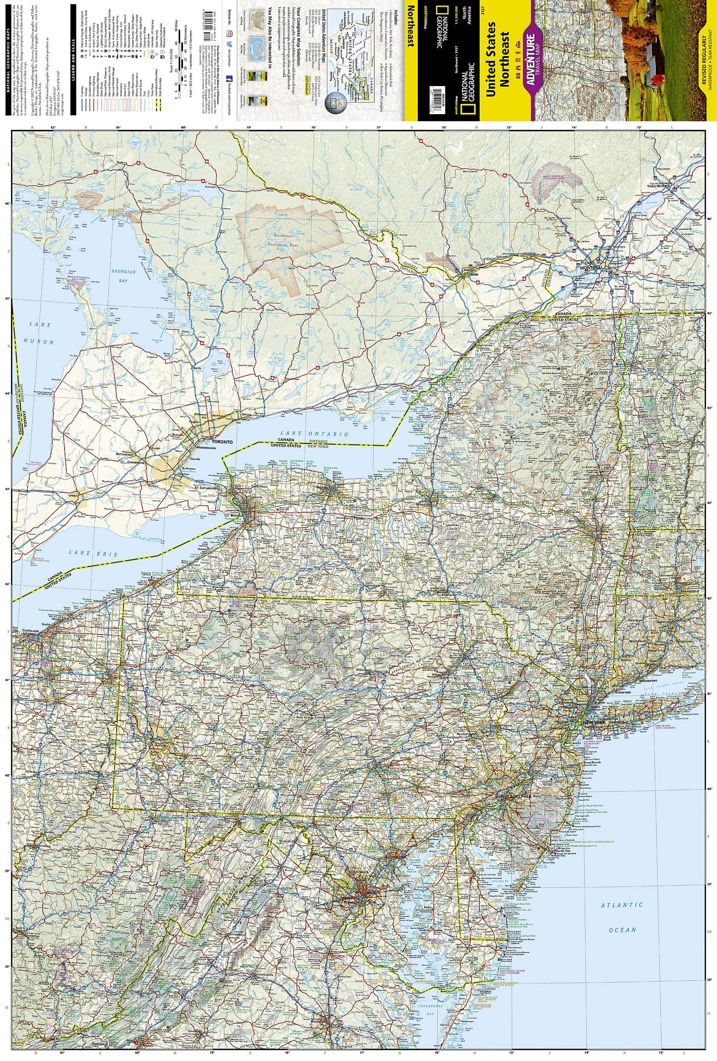 United States, Northeast Map (National Geographic Adventure Map, 3127)