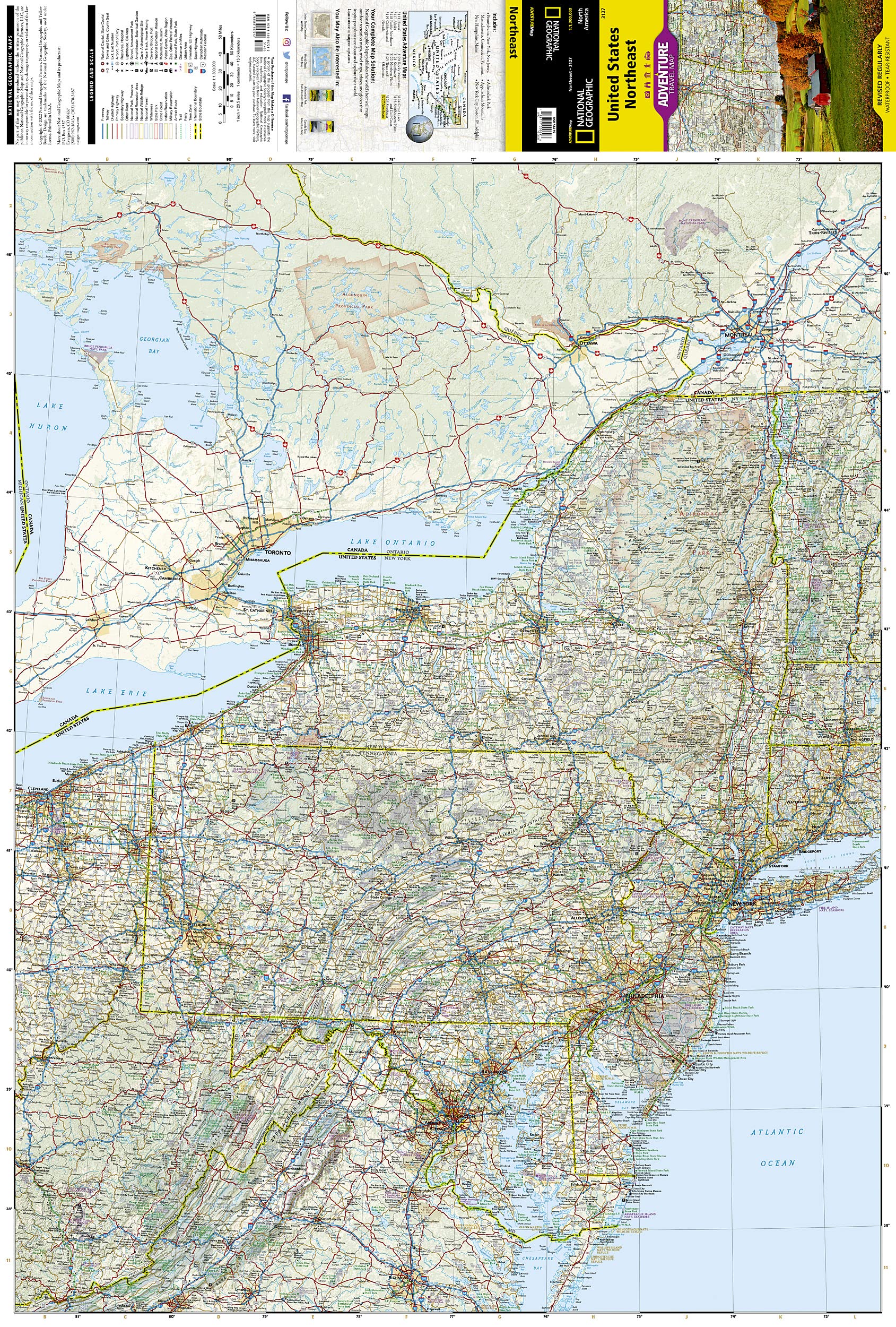 United States, Northeast Map (National Geographic Adventure Map, 3127)