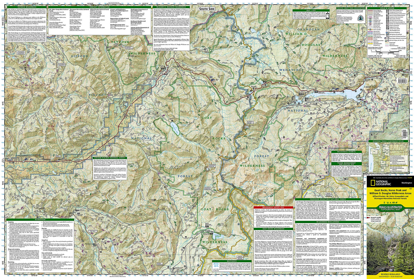 Goat Rocks, Norse Peak and William O. Douglas Wilderness Areas Map [Gifford Pinchot, Mt. Baker-Snoqualmie, and Okanogan-Wenatchee National Forests] (National Geographic Trails Illustrated Map, 823)