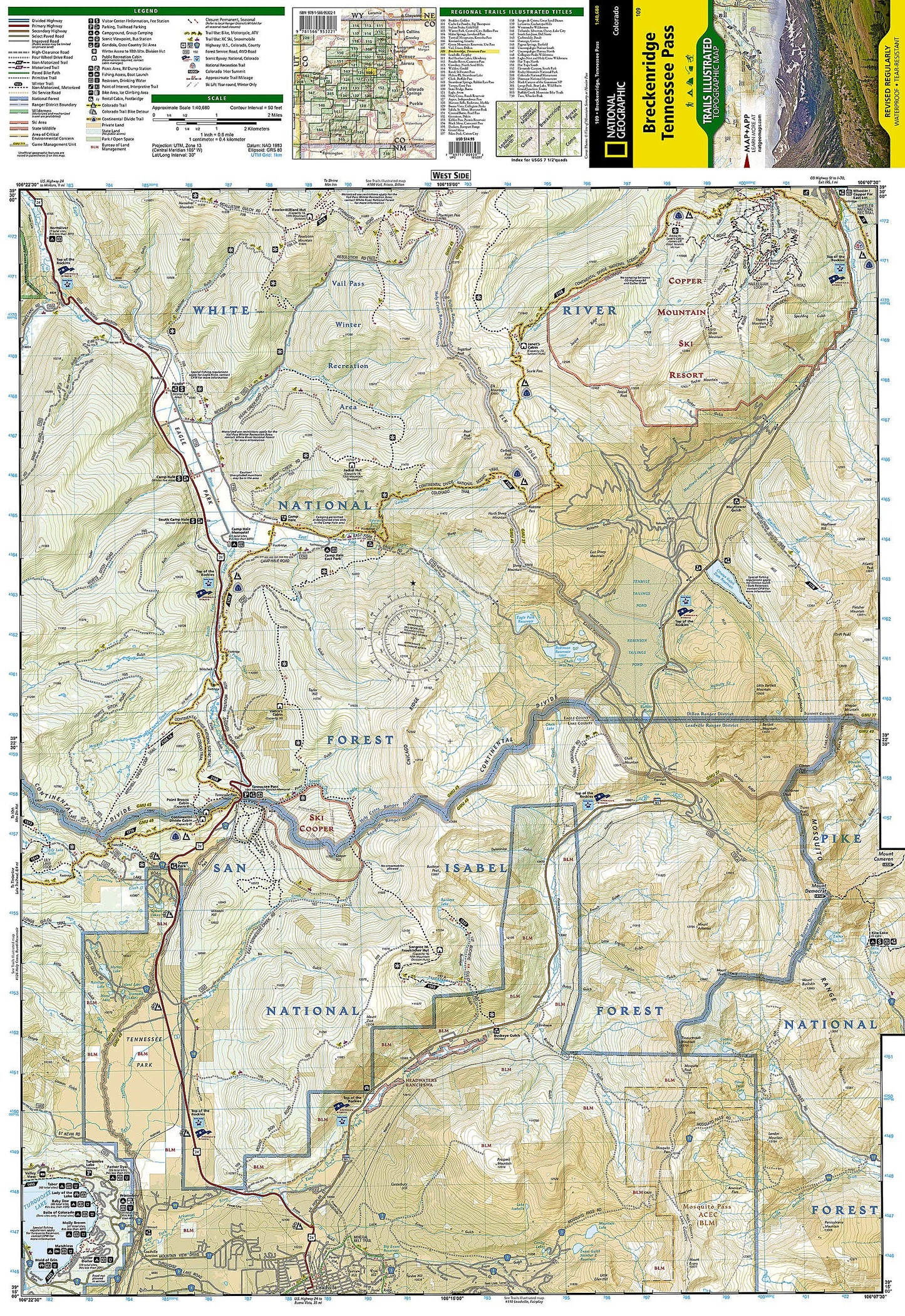 Breckenridge, Tennessee Pass Map (National Geographic Trails Illustrated Map, 109)
