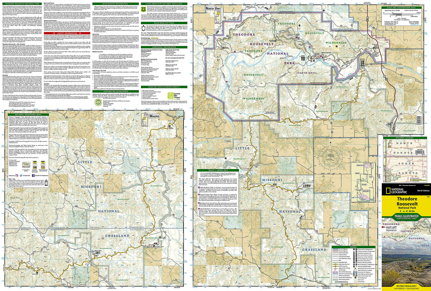 Theodore Roosevelt National Park Map (National Geographic Trails Illustrated Map, 259)