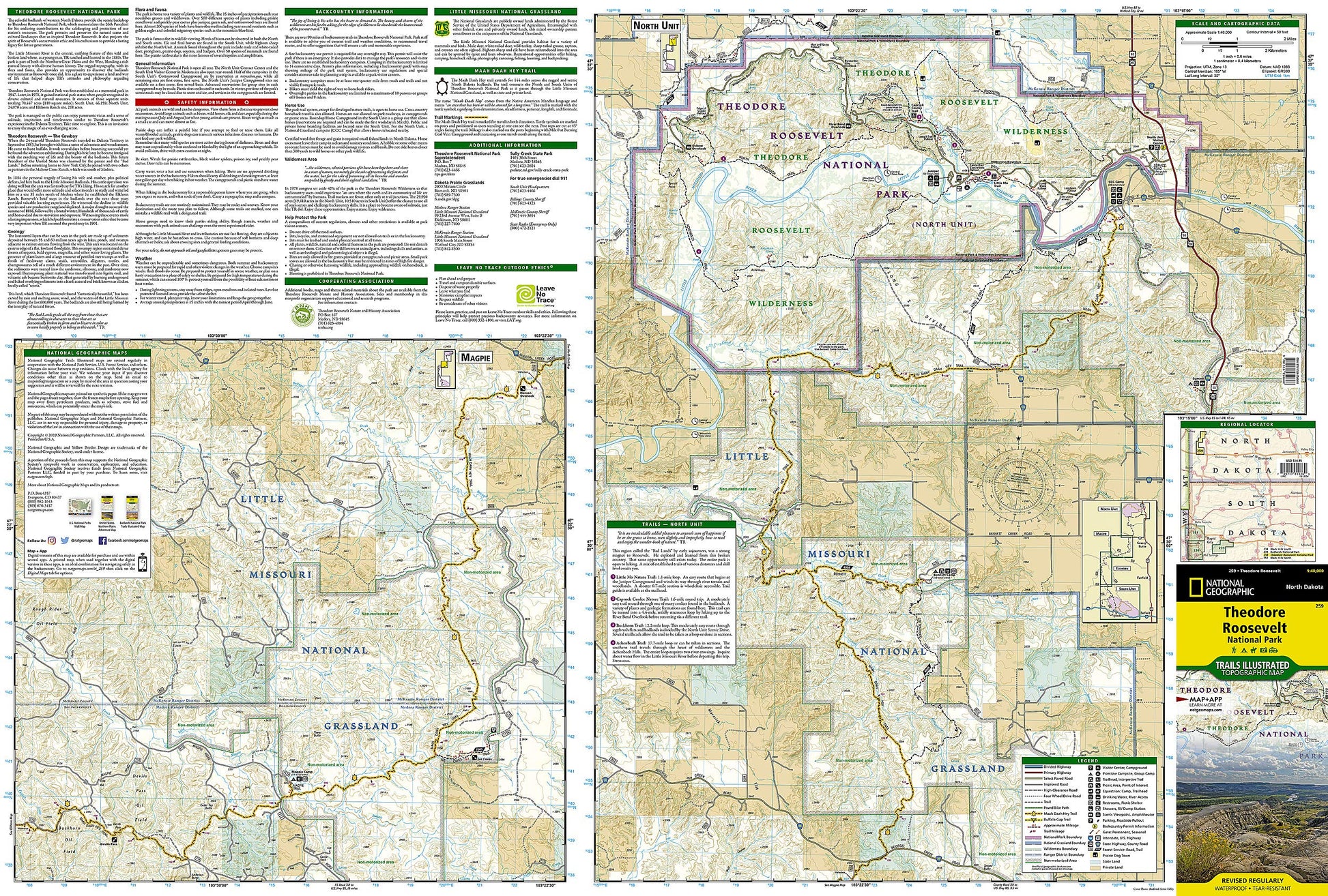 Theodore Roosevelt National Park Map (National Geographic Trails Illustrated Map, 259)